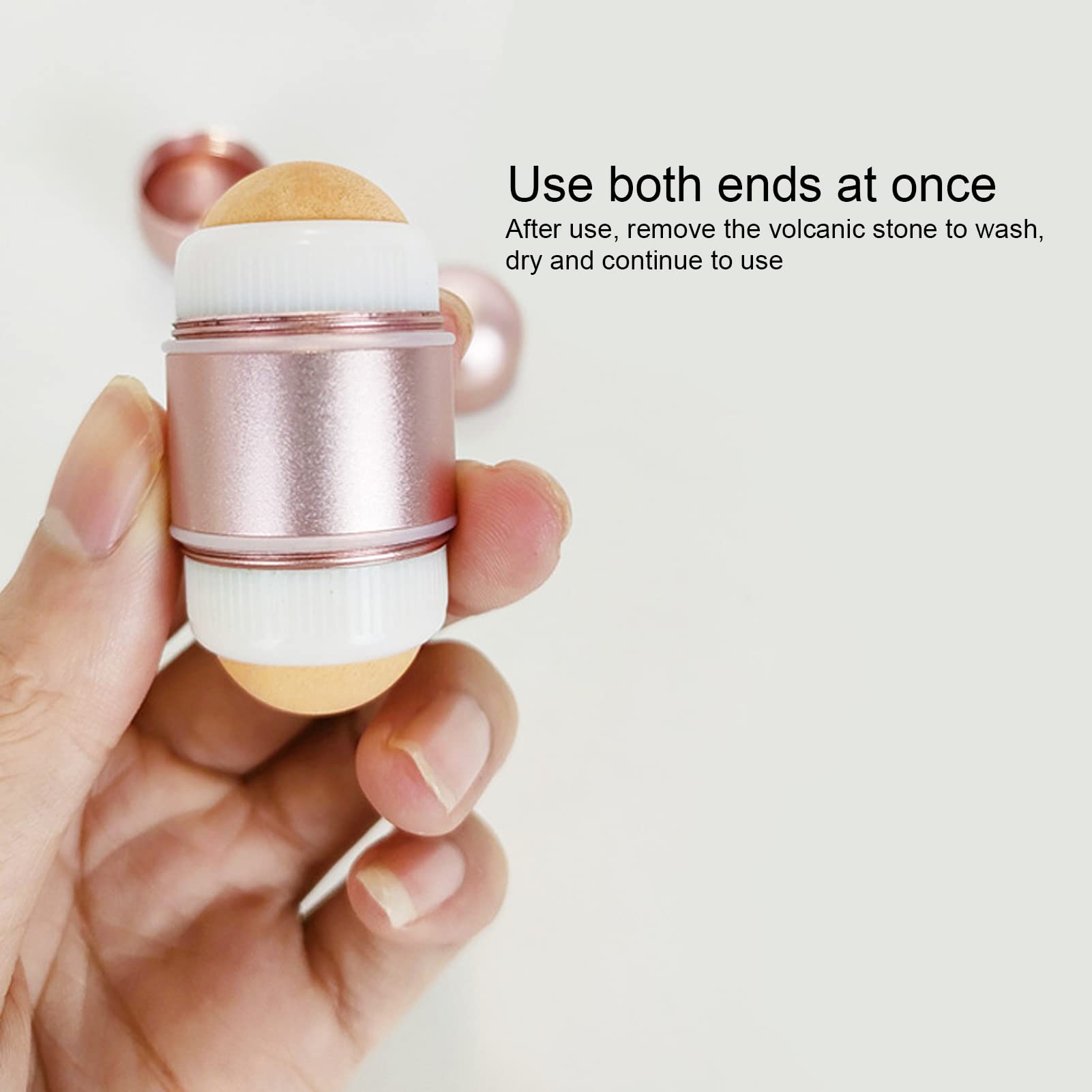 Volcanic Face Roller - 2 in 1 Reusable Facial Massager for Oil Control & Skin Care | Natural Stone Facial Tool for Home & Travel | Perfect for Relaxation, Anti-Aging & Skincare Routine