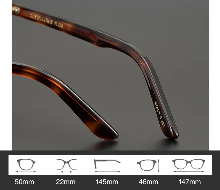 Stylish Black Unisex Square Acetate Eyeglasses C432 - Fashionable Full Rim Glasses for Men & Women - Perfect for Work, Reading & Everyday Wear