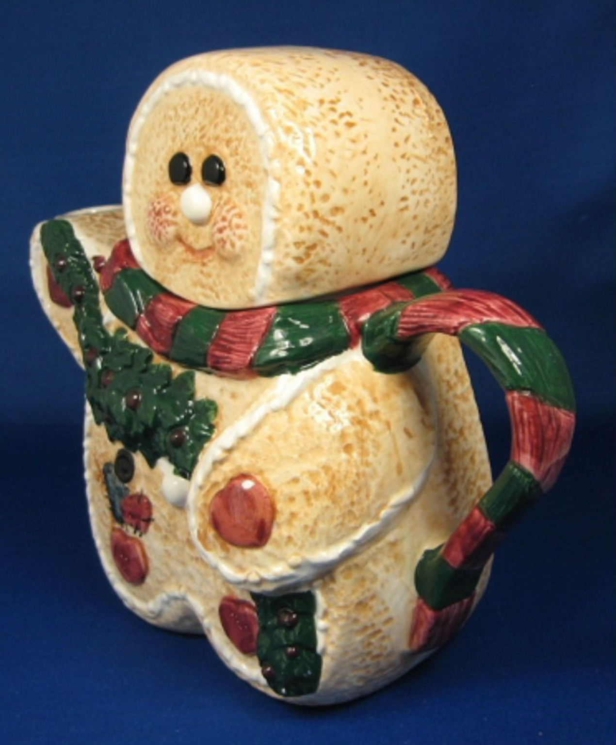 Large Hand-Painted Christmas Gingerbread Boy Ceramic Teapot - Holiday Gift for Tea Lovers, Perfect for Festive Gatherings & Cozy Winter Evenings