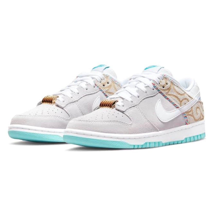 Nike Dunk Low Retro Men's Shoes - Teal Blue, Vast Grey & White Colorway | Stylish Sneakers for Casual Wear, Street Fashion & Gym Workouts