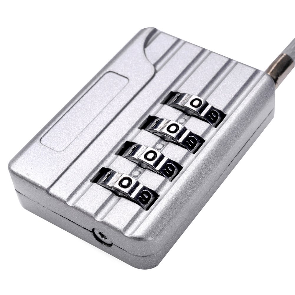 SEPOX 4-Digit Resettable Combination Travel Lock - 21mm Cable Luggage Lock for Suitcases, Backpacks & Gym Lockers - Secure Filing Cabinets, Toolboxes & Cases - Silver (2-Pack) | Perfect for Travel, School & Office Security