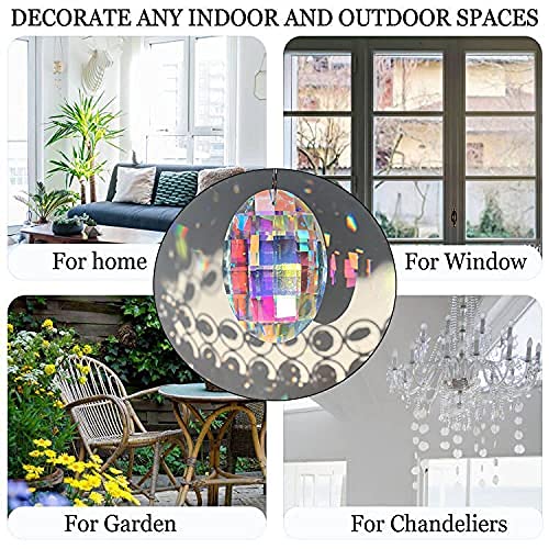 H&D HYALINE & DORA Sun Catcher Crystal Rainbow Maker - Window Hang Prisms Pendant for Home Decor, Garden & Wedding Decorations - Create Stunning Rainbows Indoors & Outdoors