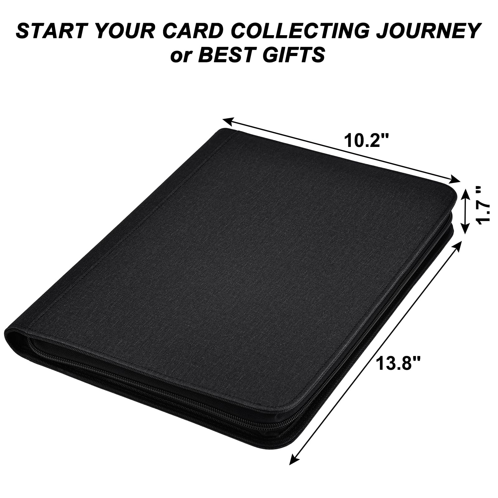 HerriaT 9-Pocket Trading Card Binder - Premium PU Leather Cover Holds 360 Cards | Durable Card Collection Album for YuGiOh, MTG, TCG, Pokemon, Sports Cards | Perfect for Gaming Tournaments & Card Collectors