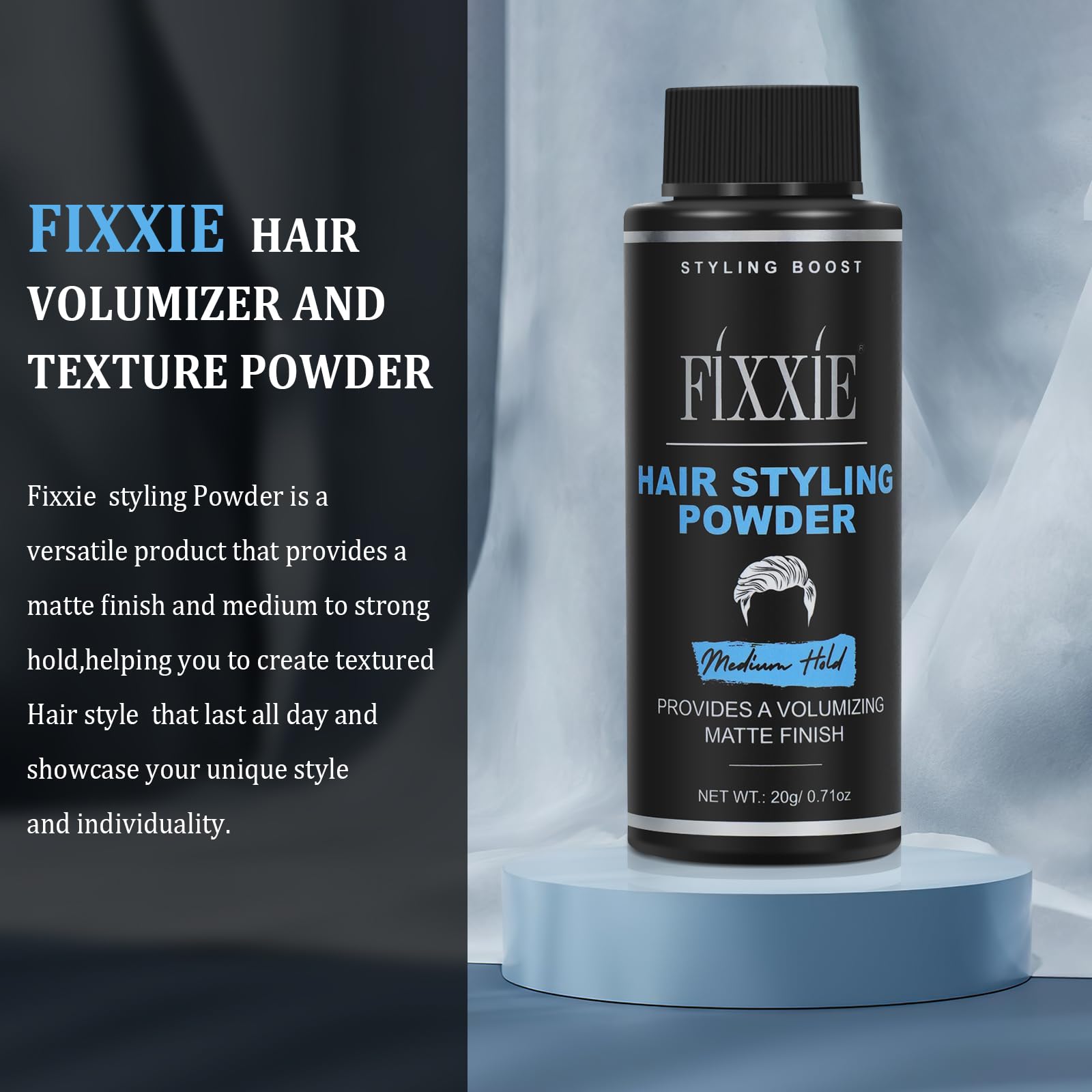 Strong Hold Hair Styling Powder for Men - 20g Volumizing & Texturizing Powder for Natural Matte Look | Adds Instant Volume & Texture for Thin Hair, Fine Hair & Bald Spots | Perfect for Daily Styling, Special Occasions & Professional Looks