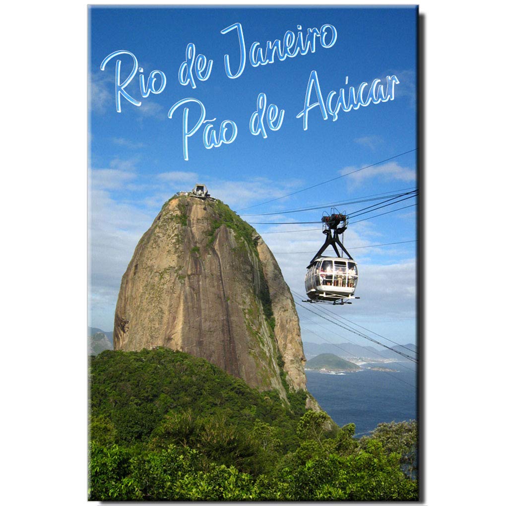 Rio de Janeiro Brazil Fridge Magnet - Travel Souvenir Gift with Sugarloaf Mountain Design - Perfect for Refrigerators, Lockers & Travel Memories