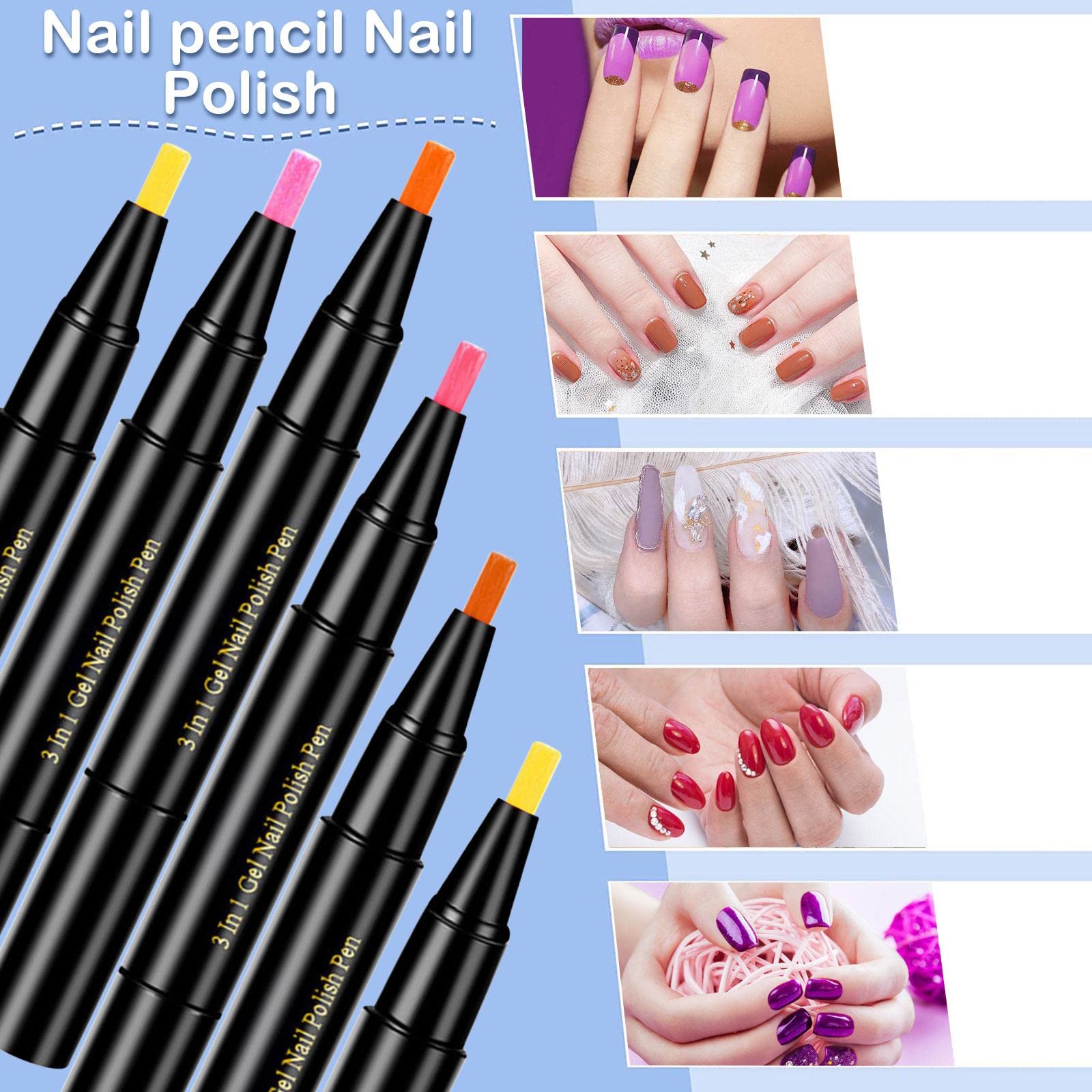 1PC 3-in-1 One Step Nail Gel Pen Set - 20 Colors Nail Polish Pens (2ml Each) - No Base or Top Coat Needed - DIY Nail Art Drawing Kit for Home & Salon Use - Perfect for Manicures, Pedicures & Nail Designs - TWFERR Beauty Products