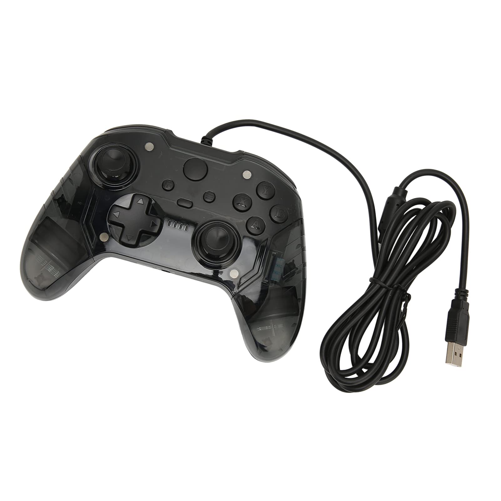 Wireless Gaming Controller with Dual Vibration, Ergonomic Gamepad Joystick for PC/Windows - Durable Transparent Black Case - Perfect for Steam Games, Fortnite & Esports Tournaments