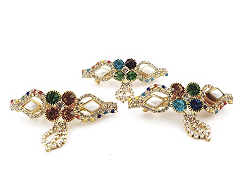 Dhavesai Women's Hair Clips Set - 3 Pack Butterfly & Opal Stone French Barrette Hair Accessories for Women & Girls | Perfect for Weddings, Parties, Everyday Styling & Gifts