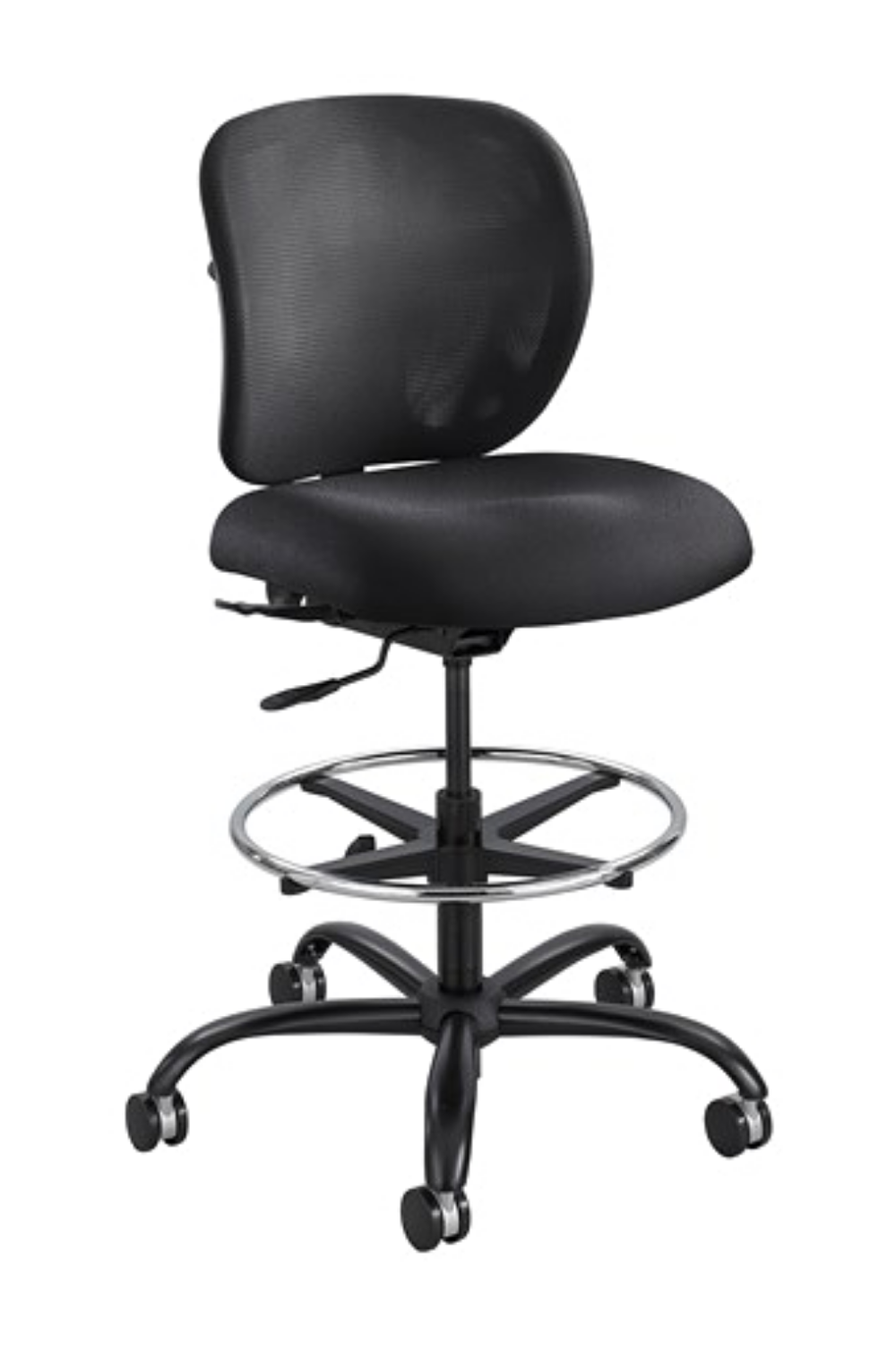 Safco 3394 Vue Mesh Back Heavy Duty Black Stool - Ergonomic Office Chair for Home & Commercial Use, Perfect for Desks, Workstations, and Waiting Areas