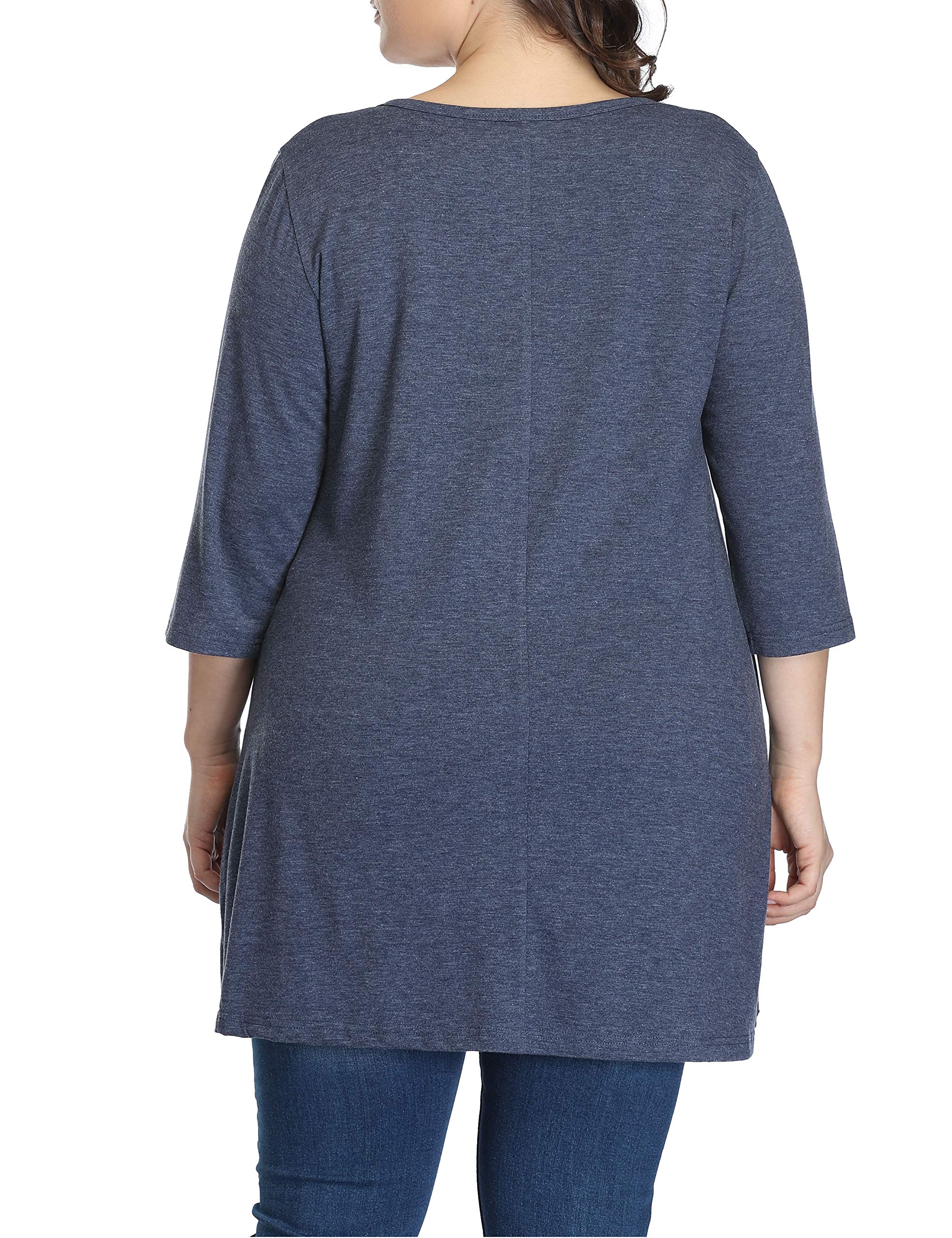 Shiaili Heather Plus Size Tunic Tops for Women - Long Flowy Shirts for Leggings - Comfortable Casual Wear for Work, Yoga & Everyday Outfits