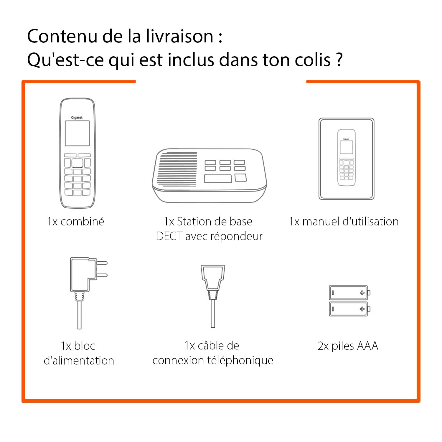 Gigaset CL660A Solo Cordless Phone with Answering Machine - Anthracite Gray - French Version - Perfect for Home & Office Communication