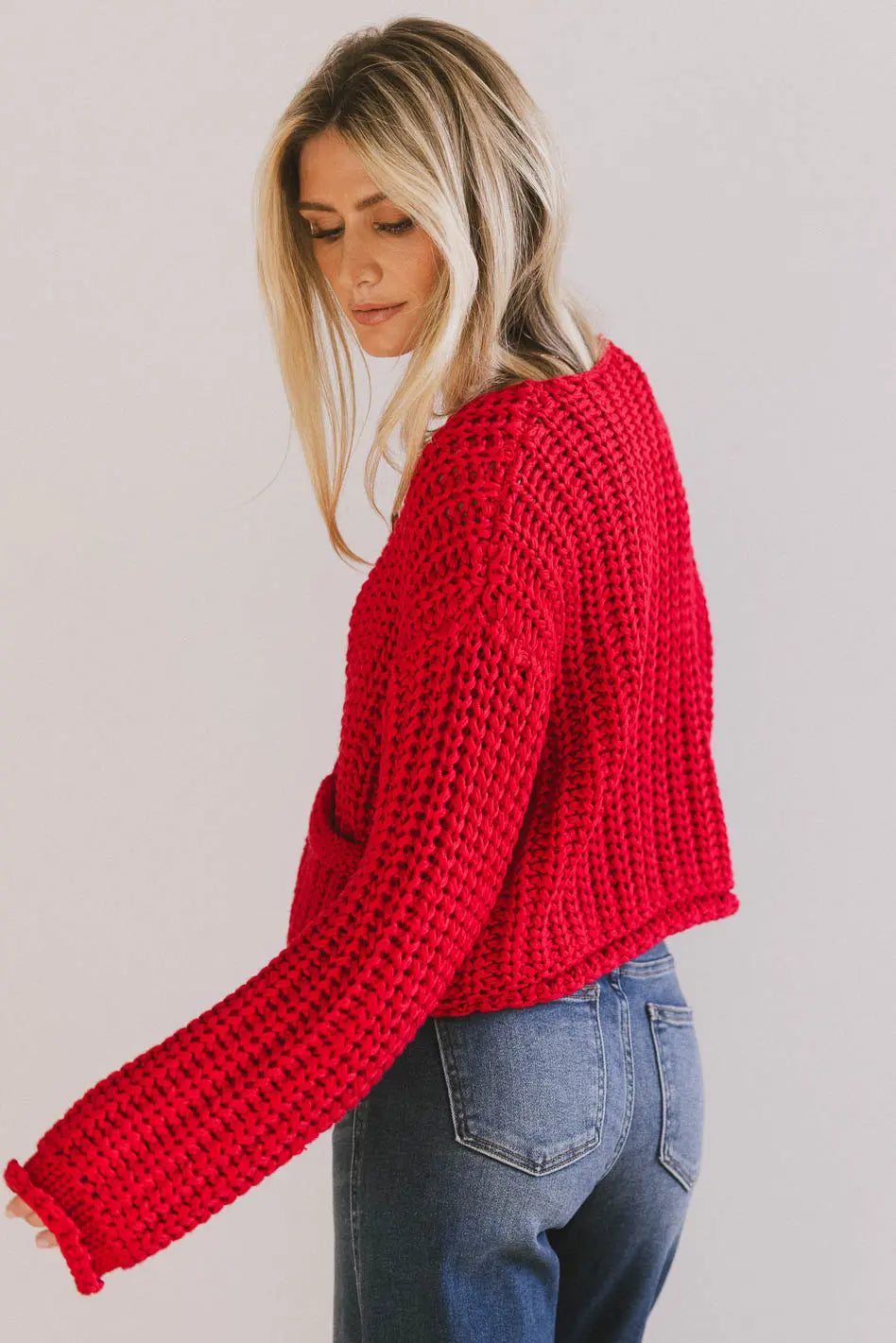 Janelle Knit Cardigan in Red | Cozy Women's Sweater | Perfect for Fall & Winter Outfits | FINAL SALE