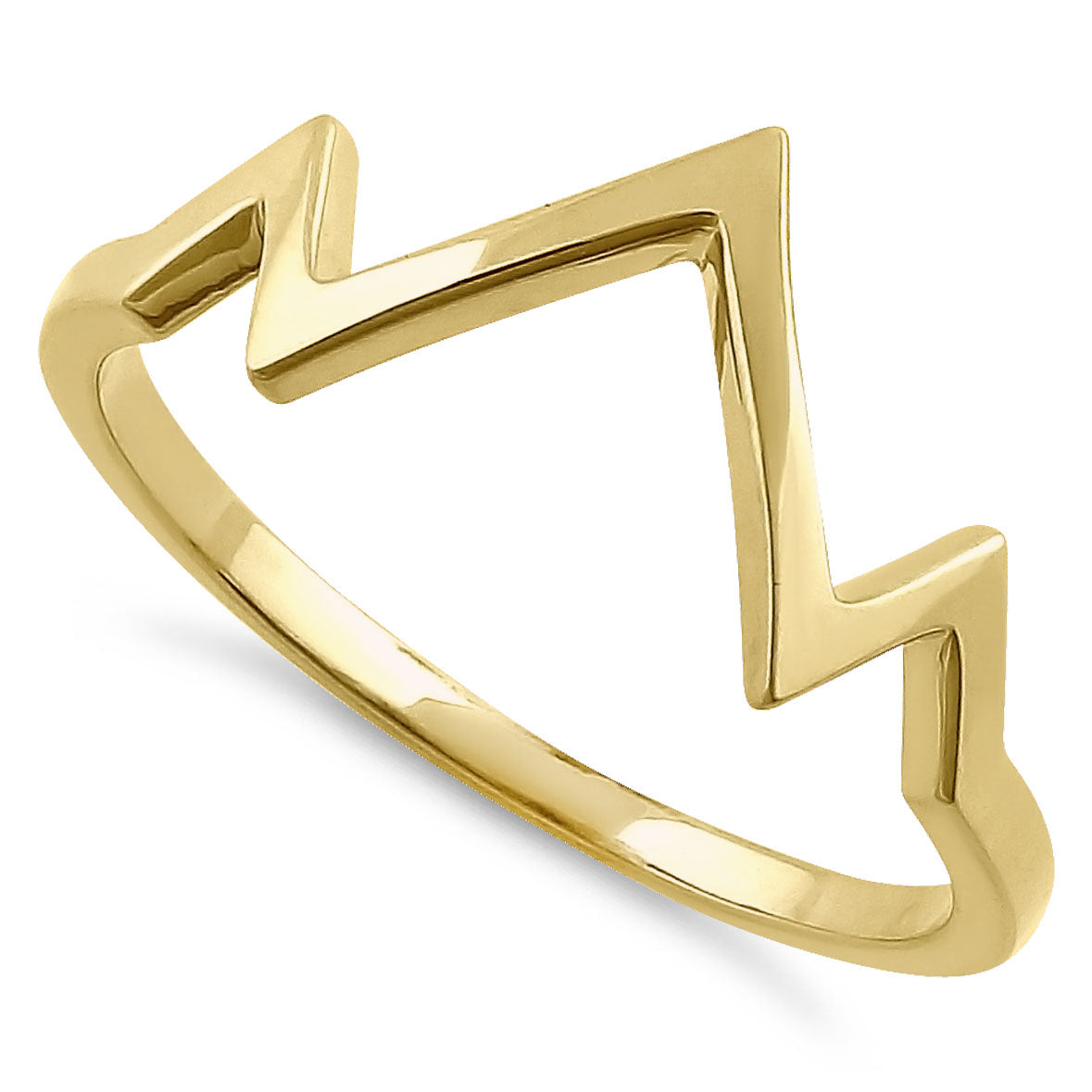 14K Yellow Gold Zig Zag Ring for Women - Dainty Stackable Band, Minimalist Wedding Ring, Anniversary Gift - Perfect for Everyday Wear & Special Occasions