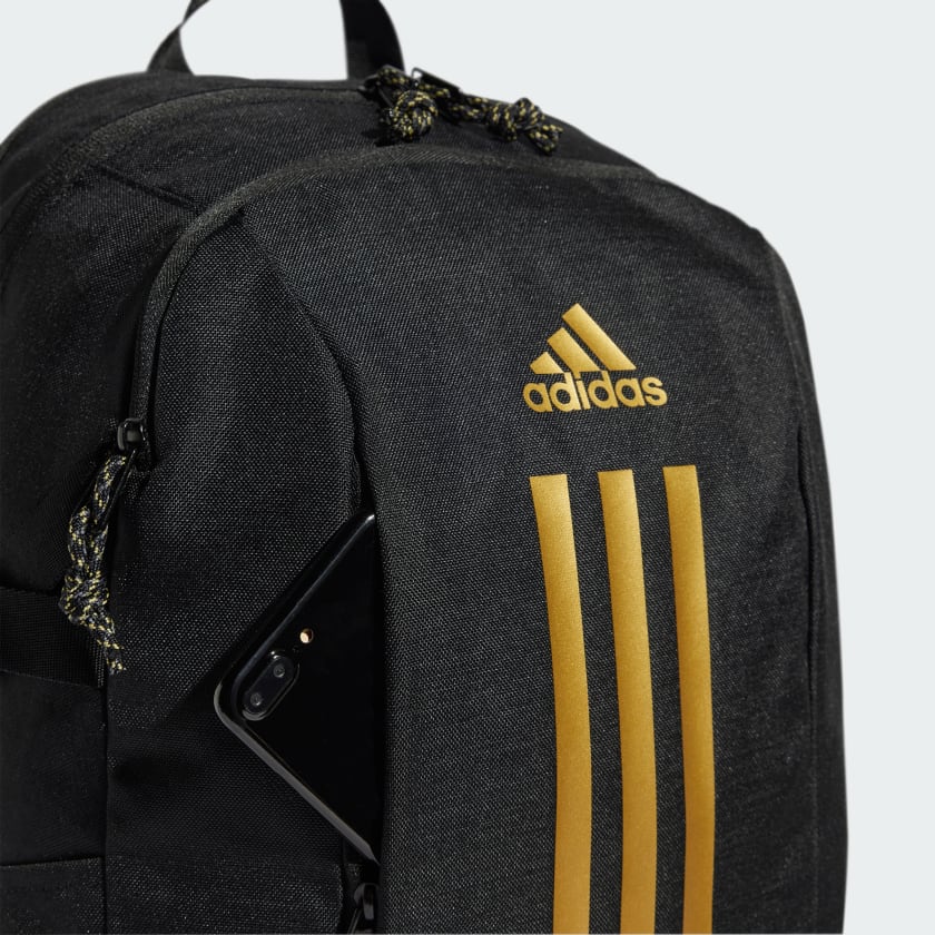 Adidas Power VIII Black/Gold Backpack - Stylish & Durable School, Travel & Gym Backpack for Men & Women