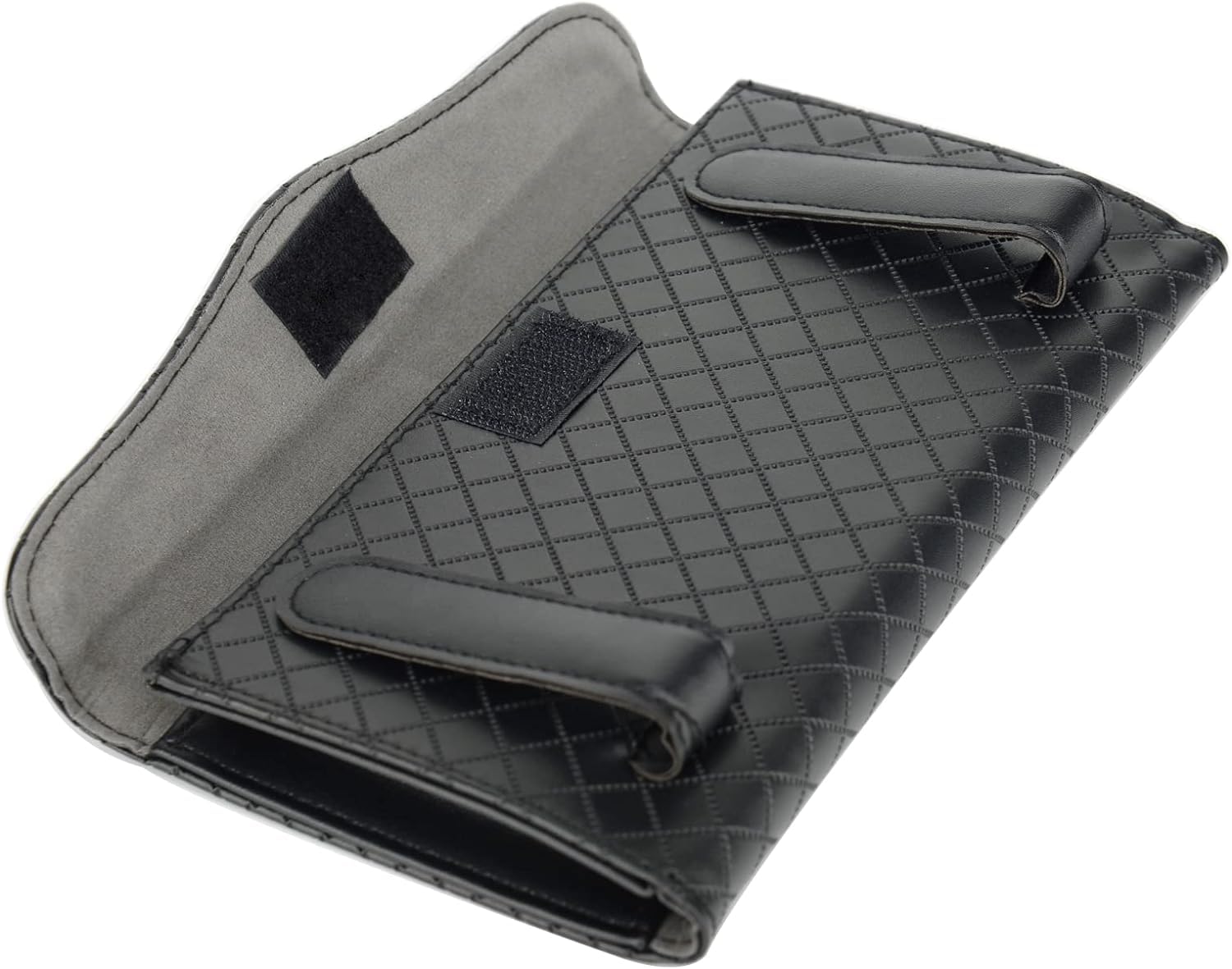 Black PU Leather Car Sun Visor Tissue Box Holder - Hanging Napkin & Mask Organizer for Vehicles | Perfect Car Accessory Gift Idea | Keep Tissues Handy While Driving