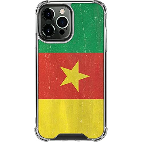 Skinit Clear Protective Phone Case for iPhone 13 Pro Max - Cameroon Flag Distressed Design | Slim Scratch-Resistant Cover | Perfect for Travel, Work & Everyday Use