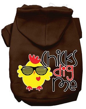 Chicks Dig Me Screen Print Dog Hoodies - Trendy & Comfortable Pet Apparel in Multiple Colors - Perfect for Walks, Playdates & Photo Shoots