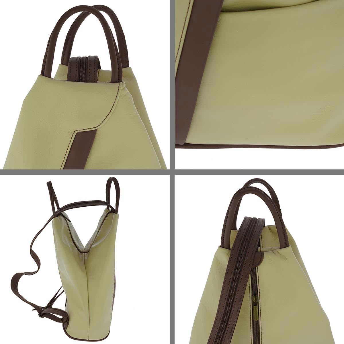 Genuine Italian Leather Women's Backpack - Stylish Top Handle Shoulder Bag & Purse for Work, Travel & Everyday Use