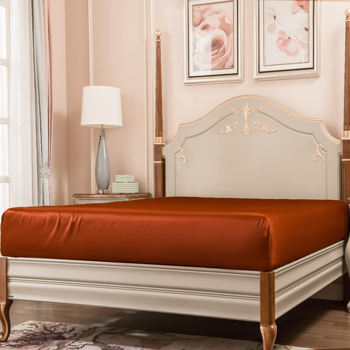 Premium 100% Mulberry Silk Fitted Sheet - Twin Size with 16