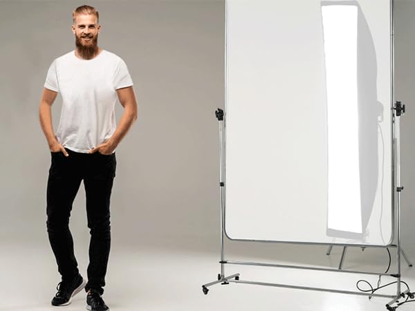 Professional 79x59 inch Photography Light Diffuser with Translucent Cloth - 360° Rotatable Reflector Panel & 7-10ft Adjustable Stand with Wheels - Perfect for Studio, Portrait, Product Photography and Video Shooting