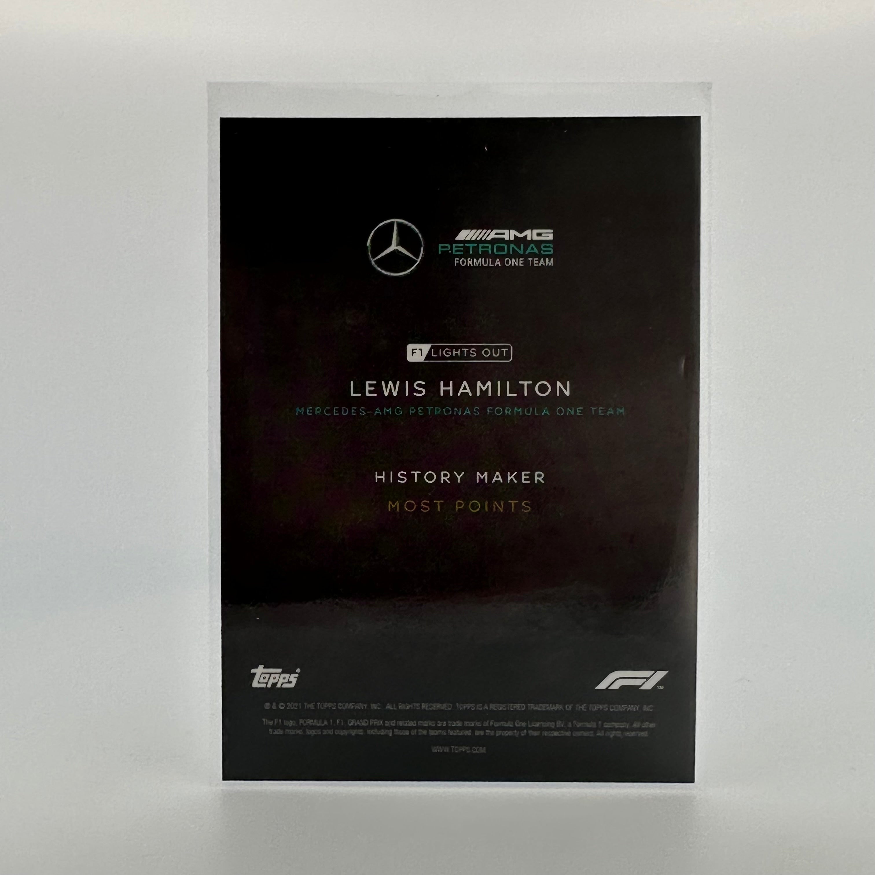 45/50 Lewis Hamilton History Maker Aqua Parallel F1 Racing Collectible Card - Perfect for Fans, Collectors & Sports Memorabilia Enthusiasts