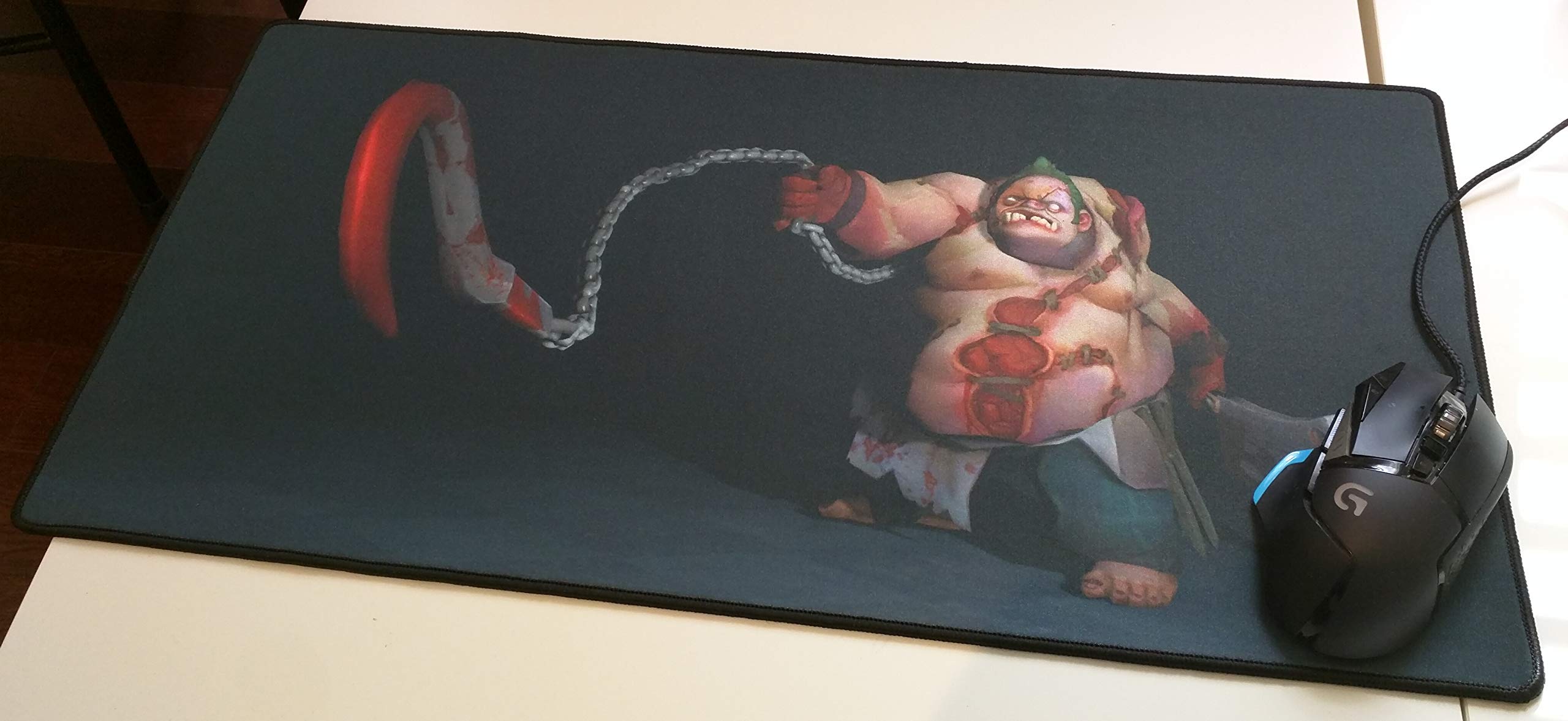 24x12 Inch HD Dota 2 Pudge Hooker Zombie Gaming Mouse Pad - Non-Slip Rubber Base, Waterproof Office Desk Mat for PC, Laptop & Computer Gaming Setup (Esports, Streaming, Work)
