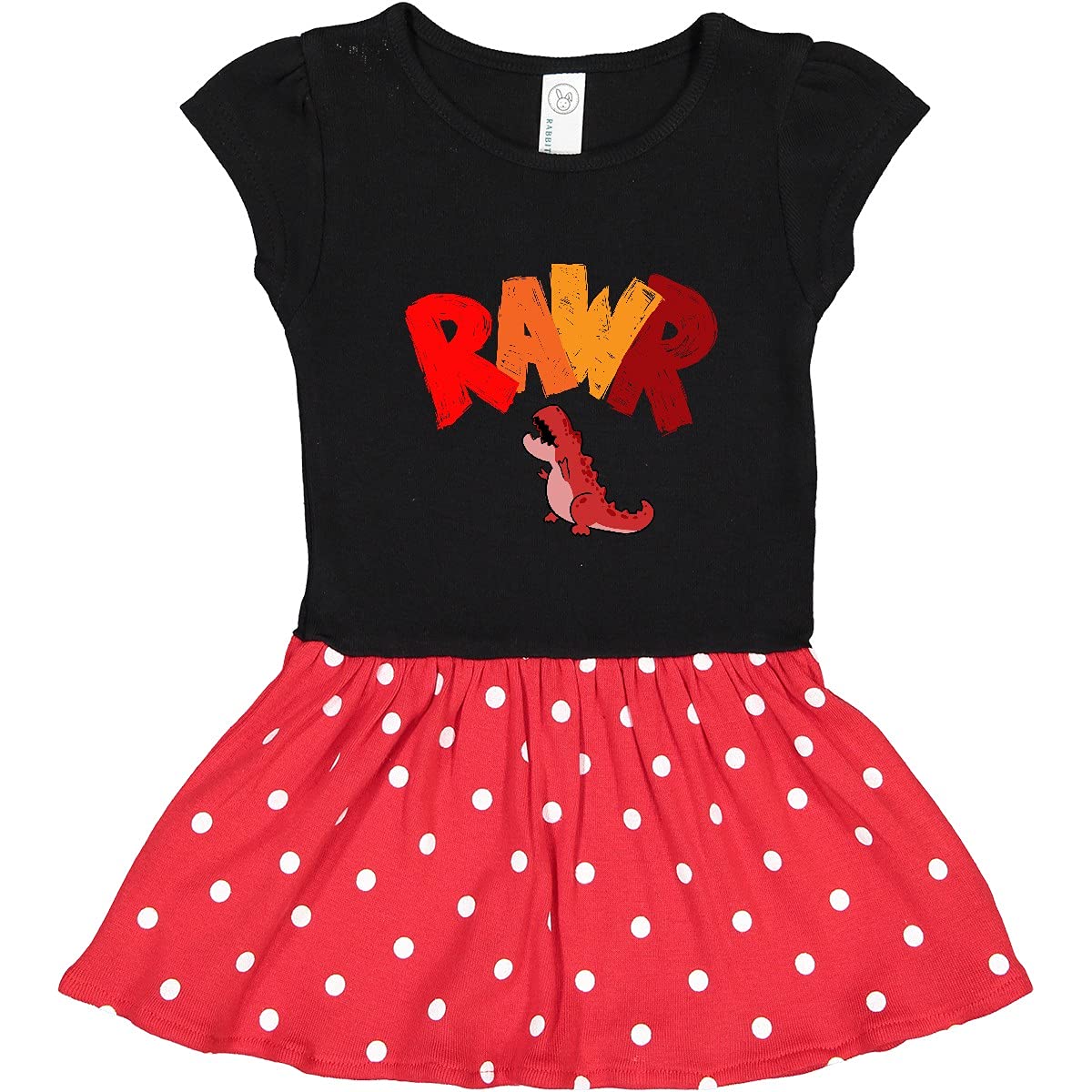 Inktastic Lil' Red Tyrannosaurus Rawr Toddler Dinosaur Dress - Cute Dino Themed Outfit for Kids Birthday Party & Playtime