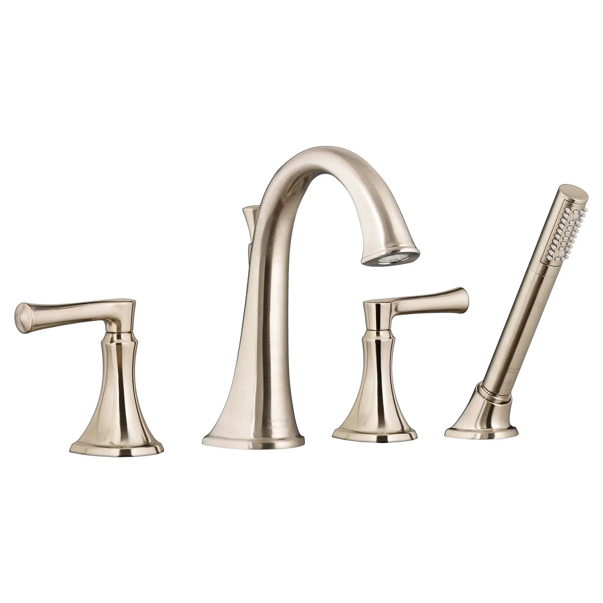 Estate Deck Mount Bathtub Faucet with Hand Shower - 4-Inch Centerset Rough-In Valve with Lever Handle - Perfect for Bathroom Renovations & Modern Home Upgrades