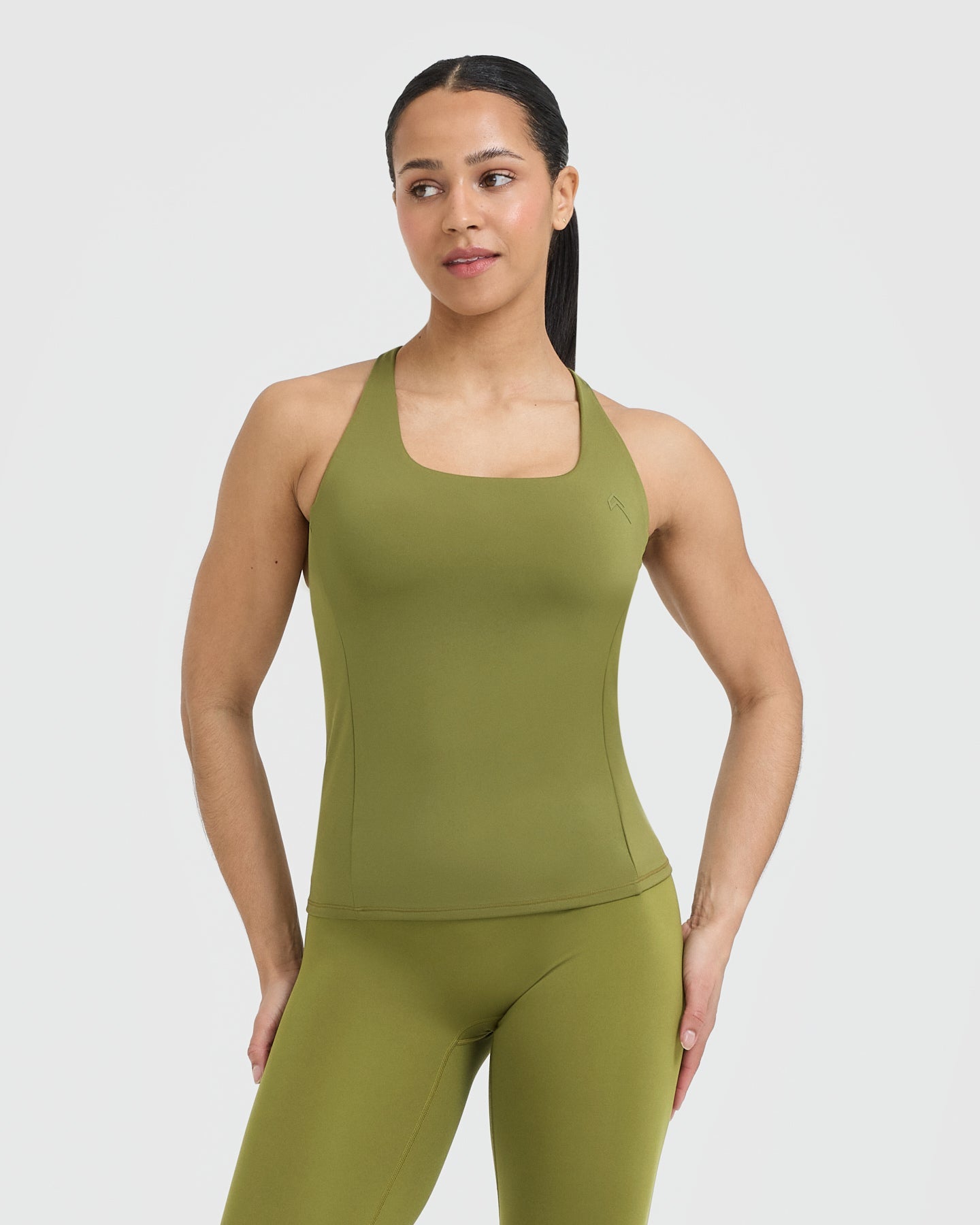 Timeless Square Neck Vest for Women - Olive Green Sleeveless Tank Top | Casual Wear, Layering, Summer Outfits