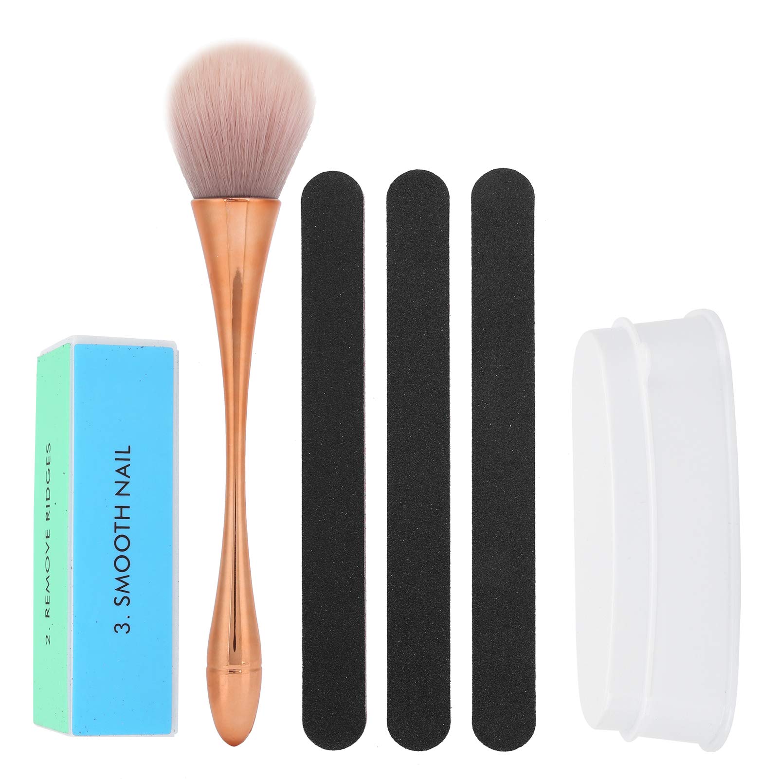 Professional Nail File & Dust Brush Set with Dip Powder Tray - Essential Nail Art Tools for Salon & Home Manicure - Perfect for Acrylic, Gel & Dip Powder Nail Designs