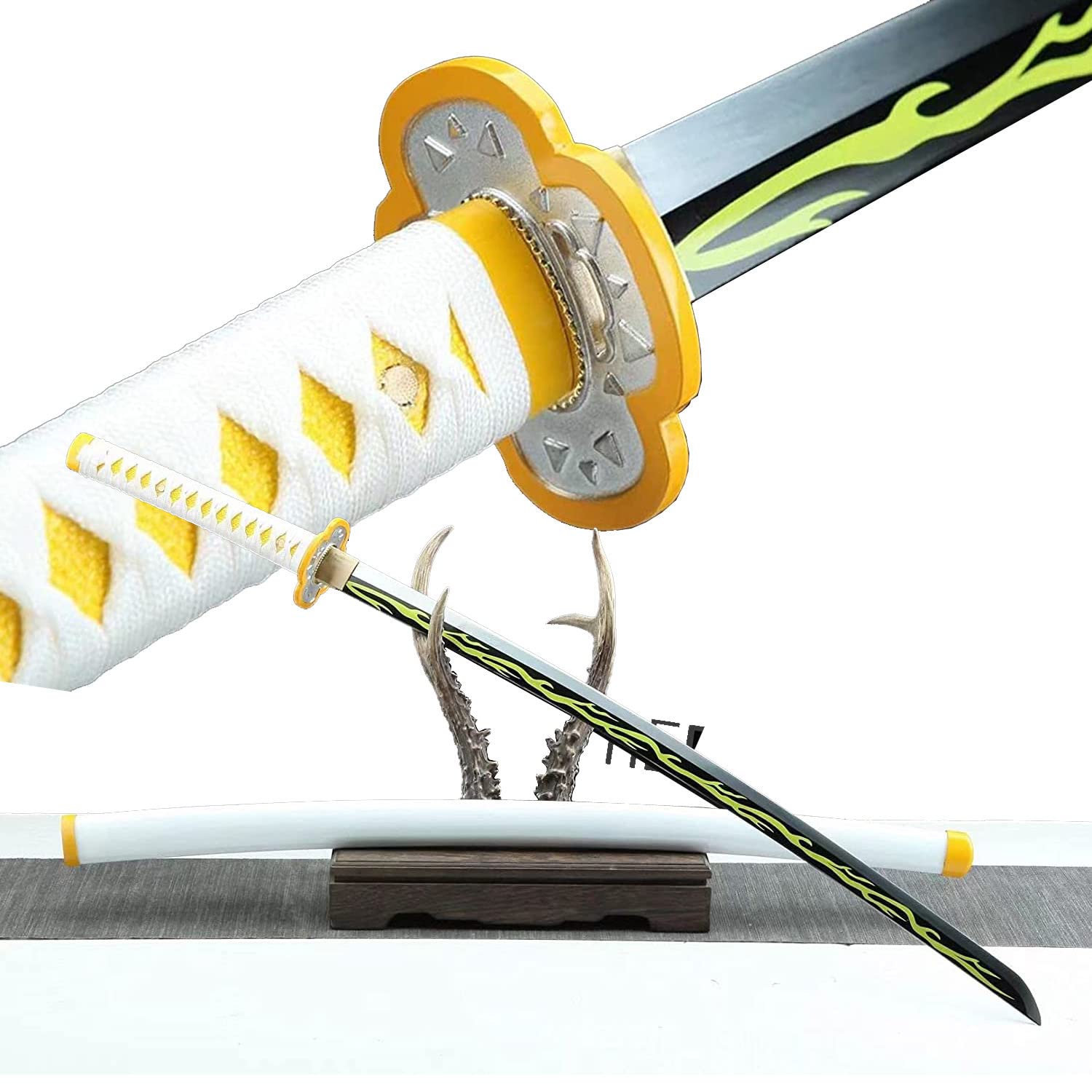 Demon Slayer Sword - Handmade 1060 Carbon Steel Samurai Katana with Full Tang Sharp Blade | Authentic Japanese Anime Sword for Cosplay, Collection & Martial Arts Training | Perfect Gift for Anime Fans & Sword Enthusiasts