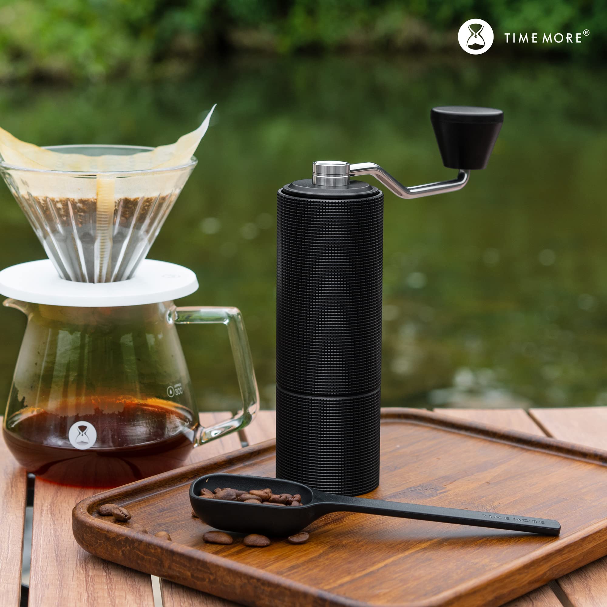 TIMEMORE Chestnut C3 Manual Coffee Grinder - Premium Stainless Steel Conical Burr Hand Mill with Adjustable Settings for Pour Over, Drip, French Press & Espresso | Perfect for Home Brewing, Camping & Travel | Black