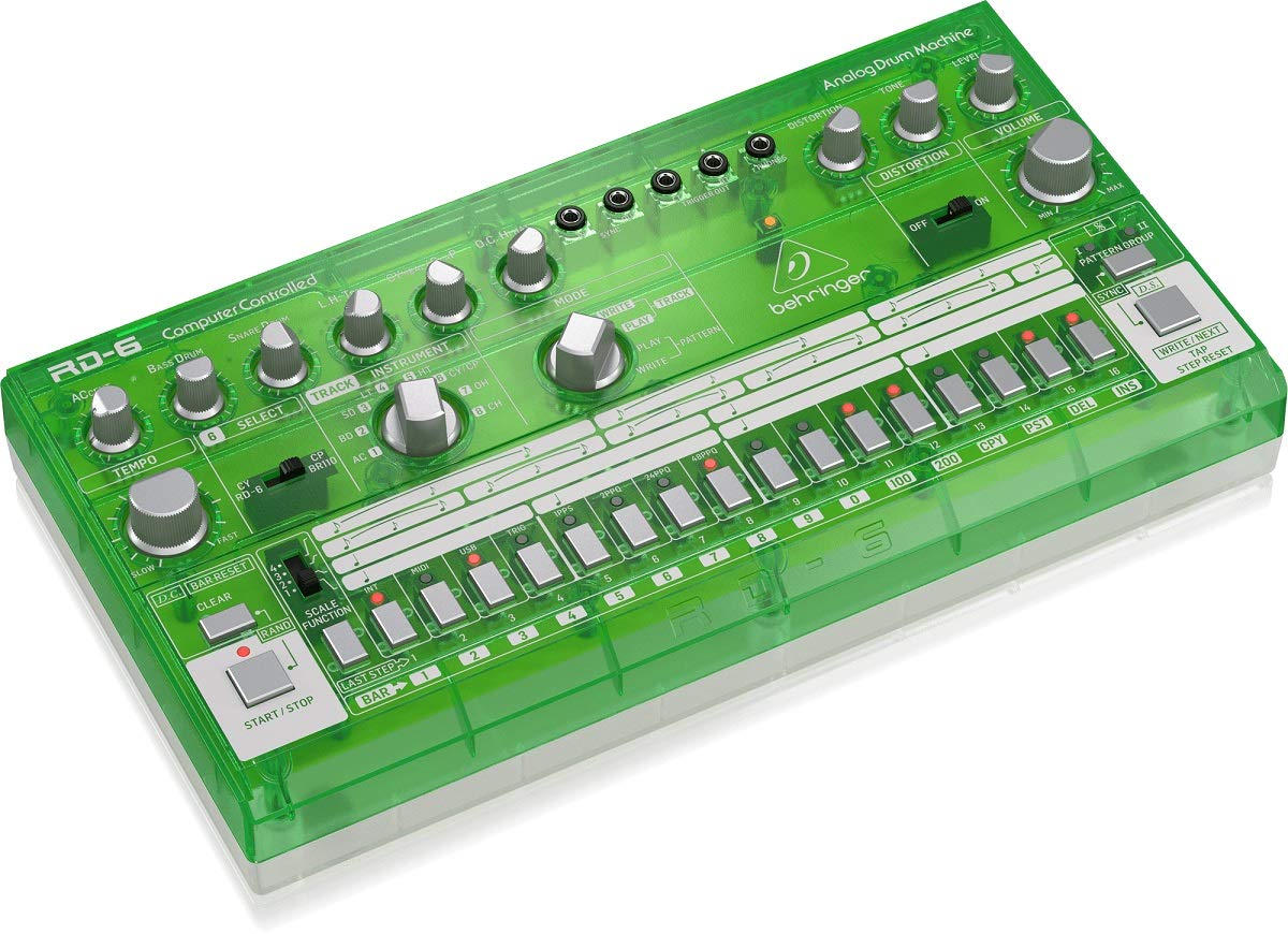 Behringer RD-6-LM Analog Drum Machine - Lime Translucent | Professional Electronic Music Production Tool for DJs & Producers | Perfect for Live Performances & Studio Recording