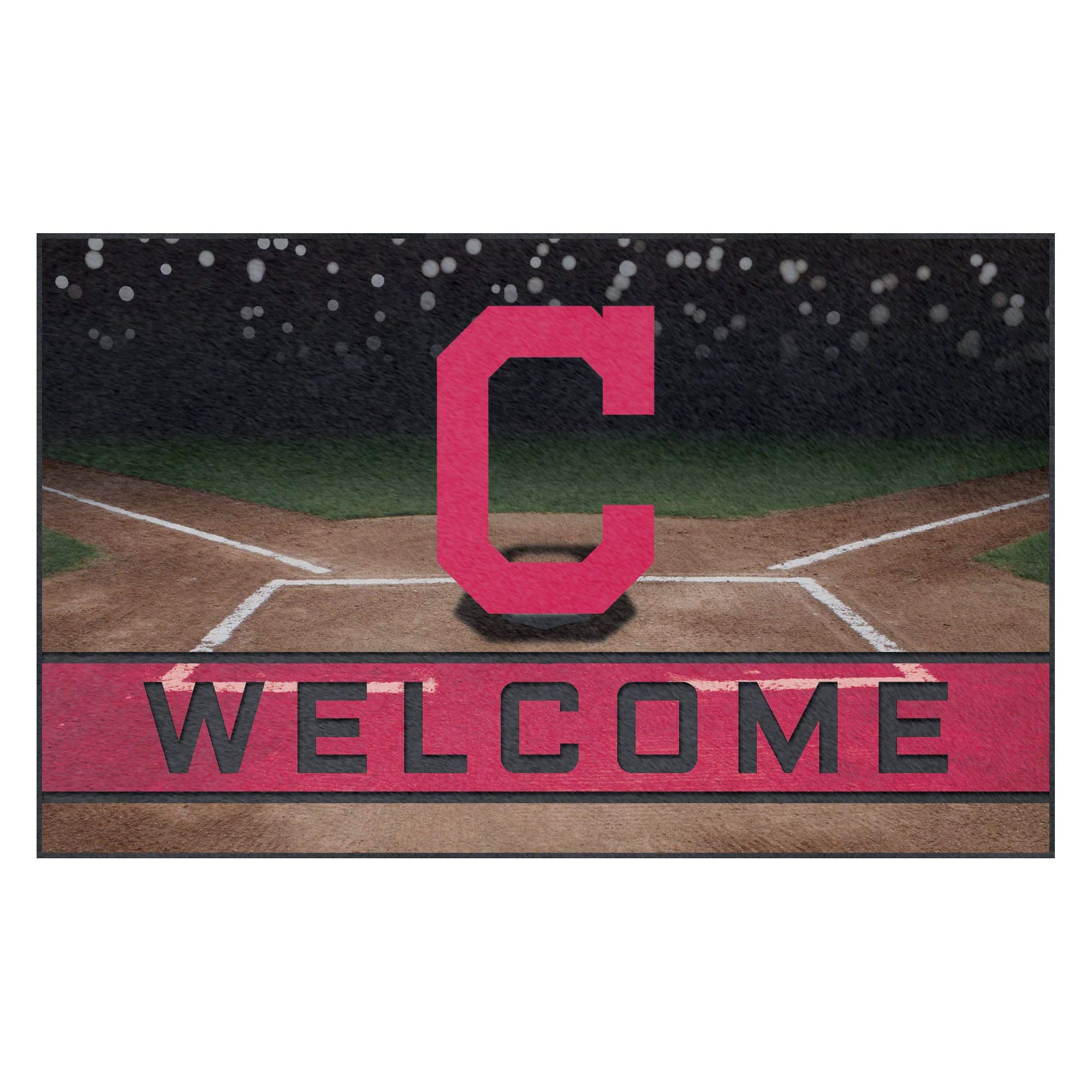 FANMATS 21916 Cleveland Indians Team Color Crumb Rubber Doormat - Non-Slip, Durable 18
