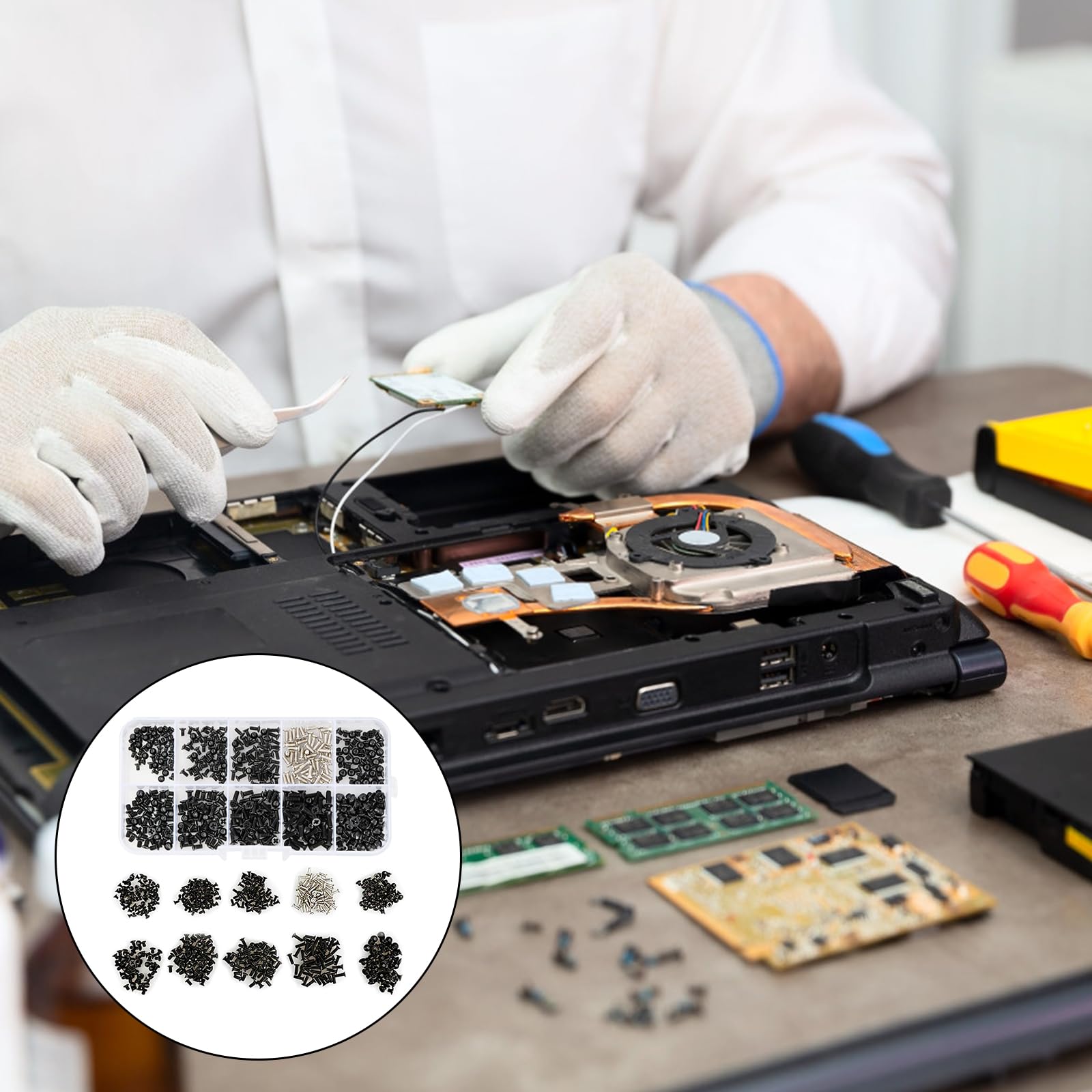 Homirty 500 Pcs Computer Screw Set - PC Motherboard Standoffs, Hard Drive & Laptop Screws Kit for Computer Repair & Upgrades | Perfect for DIY PC Builds, Case Modifications & Hardware Maintenance