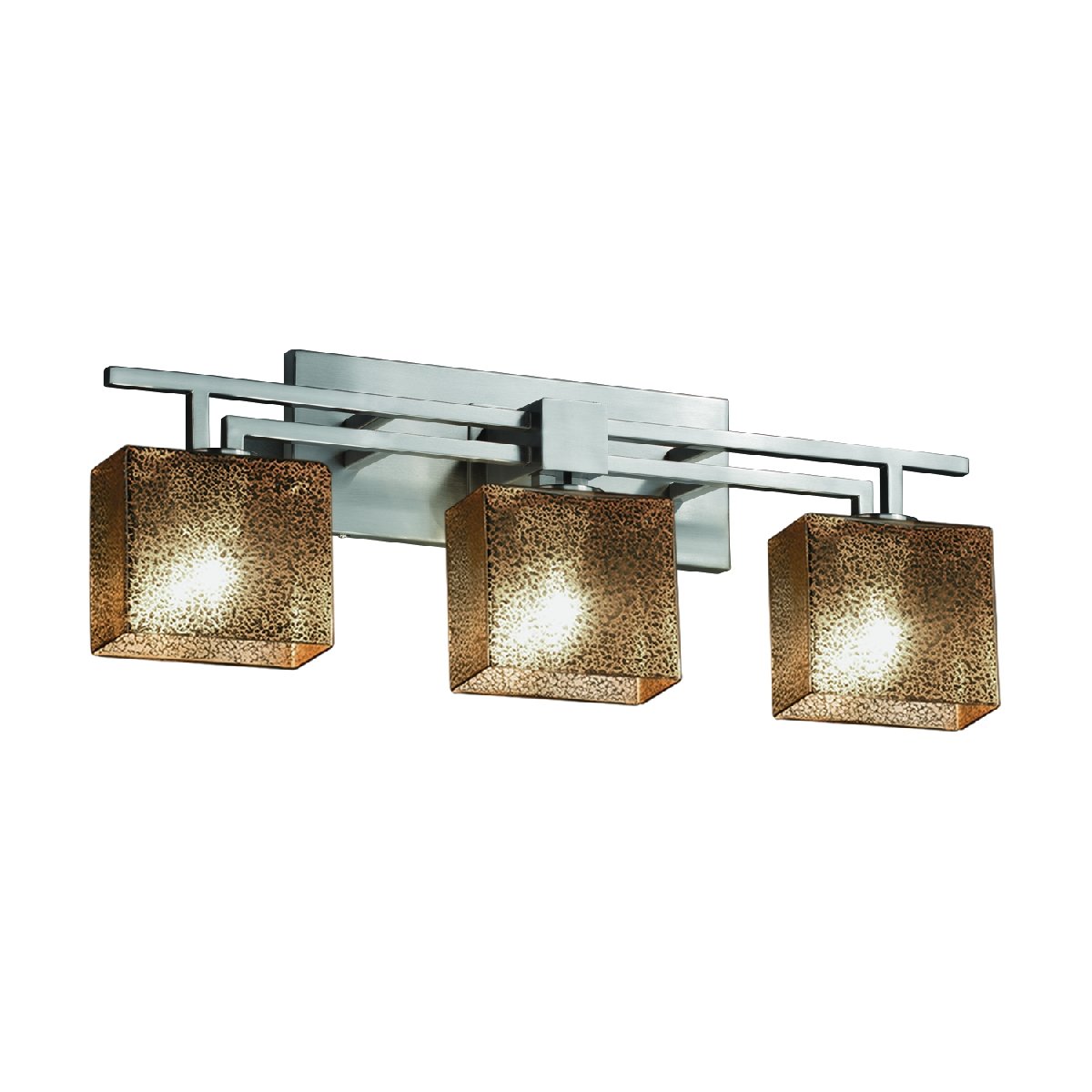 FSN-8703-55-MROR-NCKL-LED3-2100 Aero 3 Rectangle LED Bathroom Light Fixture with Brushed Nickel Finish - Perfect for Modern Vanity, Mirror Lighting and Bathroom Decor