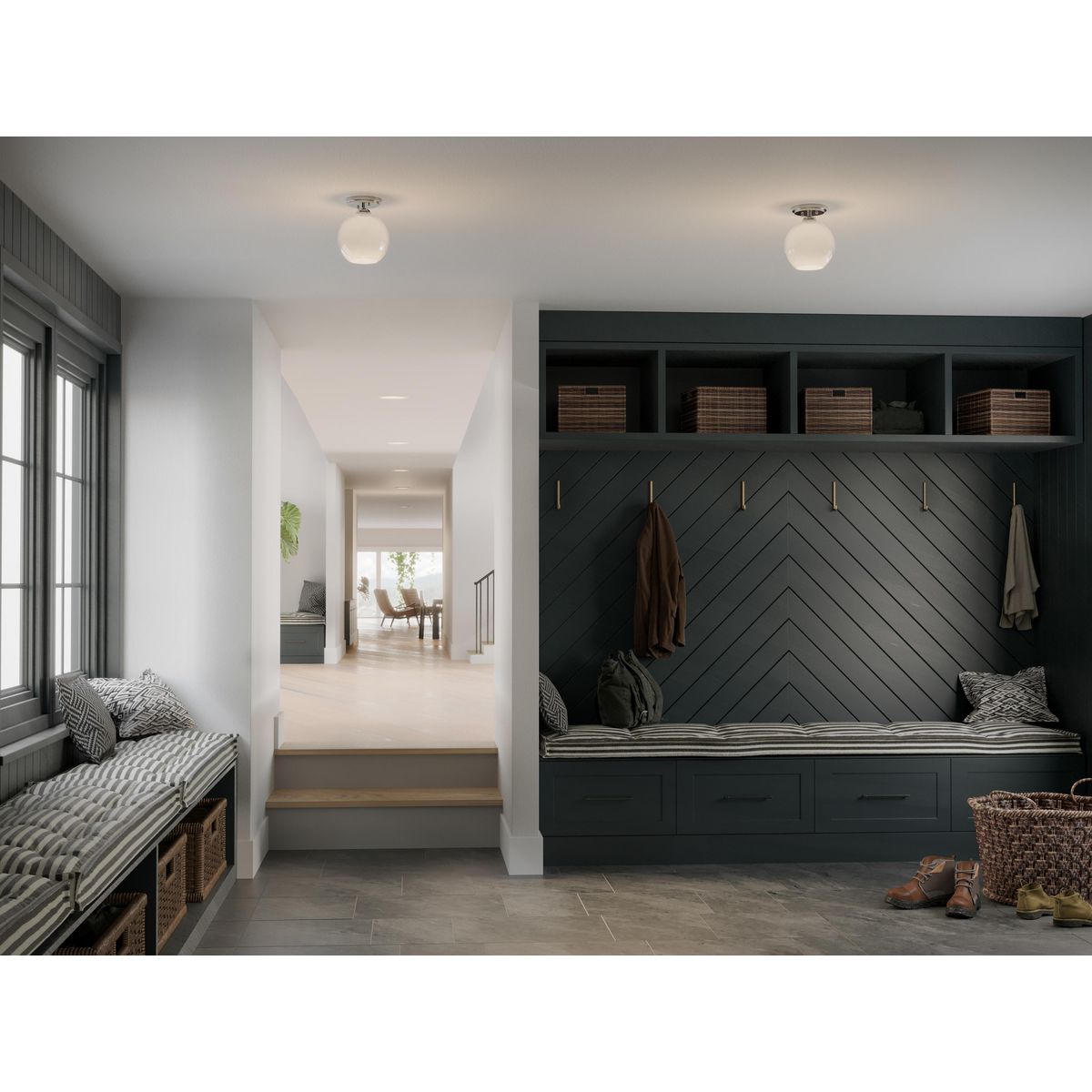 Carisa Collection 7 3/8 Inch Flush Mount Ceiling Light Fixture - Modern LED Lighting for Bedroom, Kitchen, Hallway & Living Room