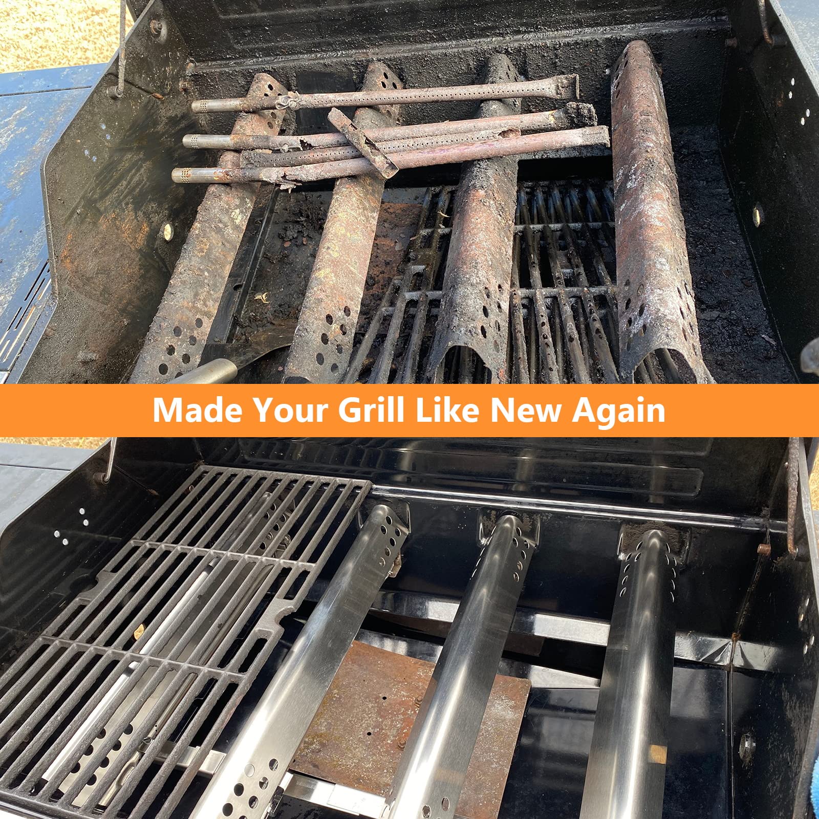 Charbroil Performance Grill Replacement Parts - Burner G470-5200-W1, Heat Plates G470-0004-W1A & Cooking Grates - Compatible with Models 463625217, 463673519, 463625219, 463673517, 463673017, 463347519, 463244819 - Perfect for Backyard BBQs, Camping & Outdoor Cooking