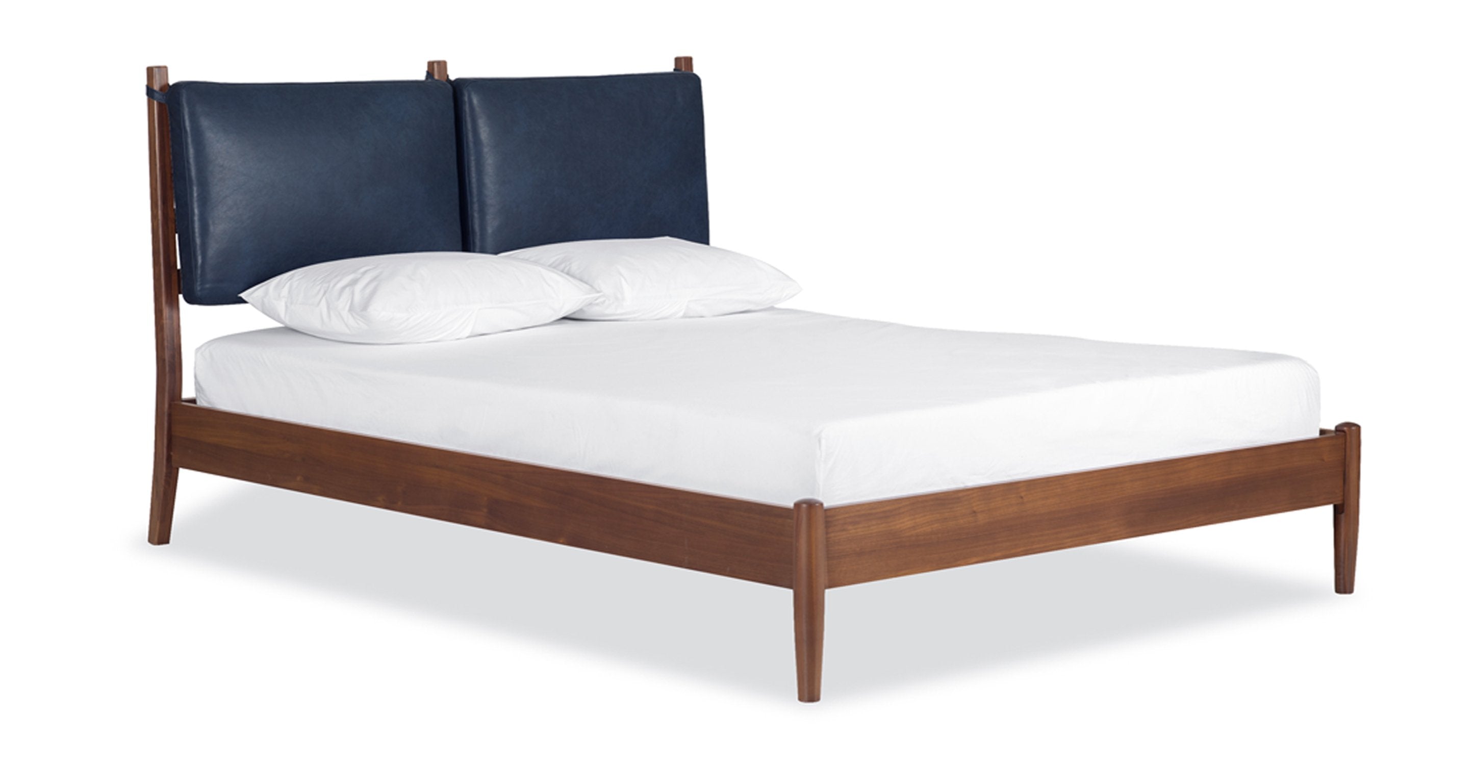 Luxury Truro Bed Frame with Premium Leather Cushions - Queen Size Modern Platform Bed for Master Bedroom, Guest Room & Home Decor