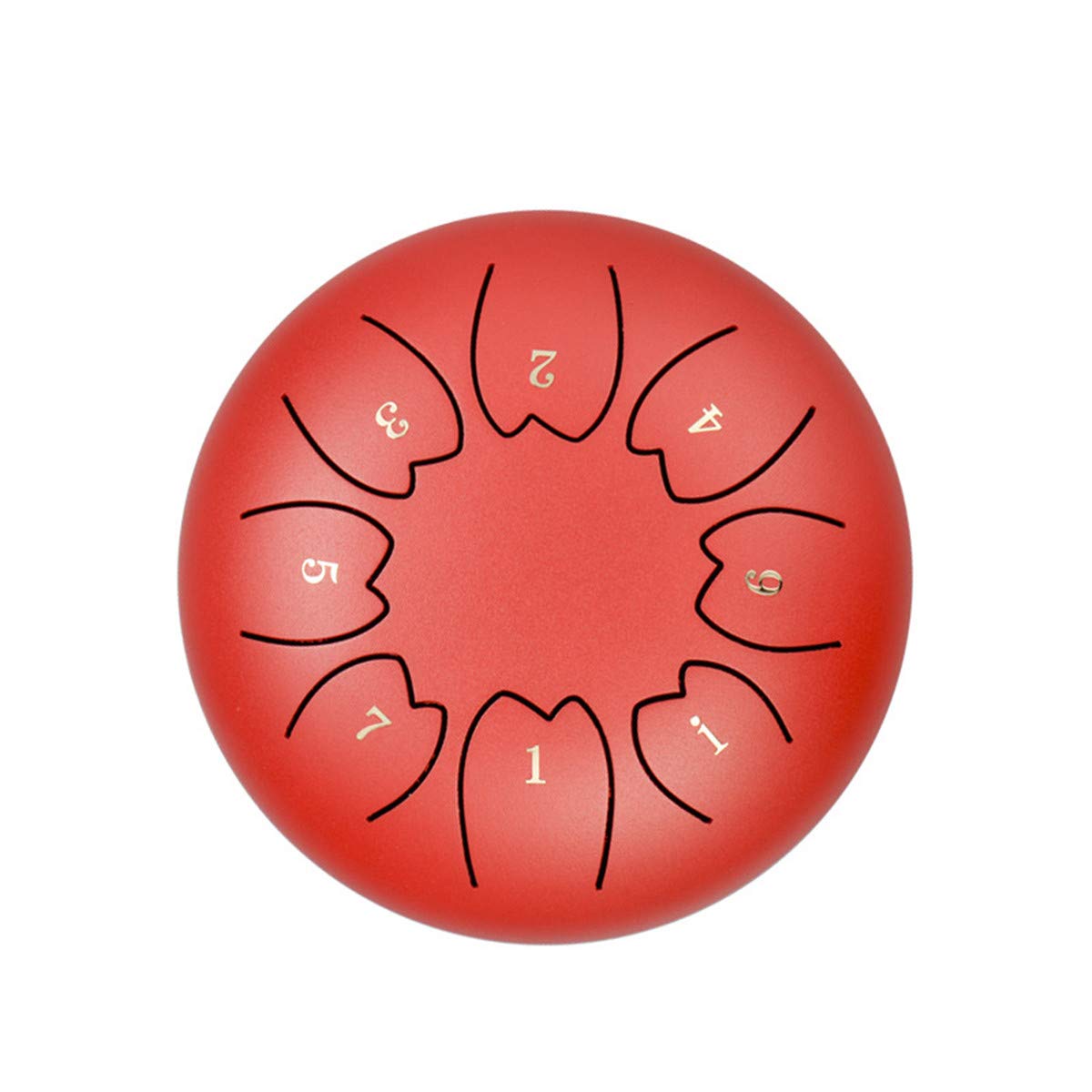 8 Notes 6 Inches Steel Tongue Drum - Handpan Percussion Instrument with Padded Travel Bag & Mallets | Clean Ethereal Sound | Perfect for Meditation, Yoga, Music Therapy & Relaxation (Red)