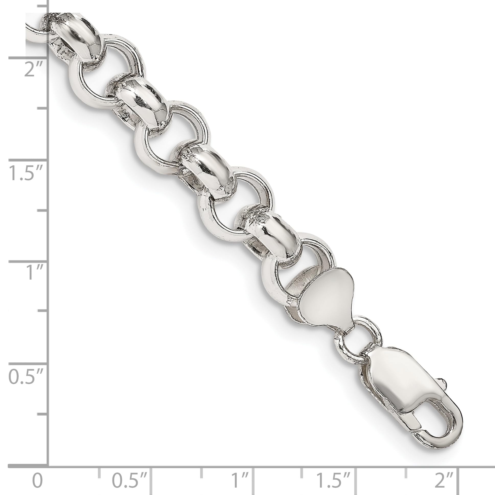 Sterling Silver 9.5mm Semi-Solid Rolo Chain Necklace for Women - Durable 925 Silver Jewelry for Everyday Wear, Layering & Gifts