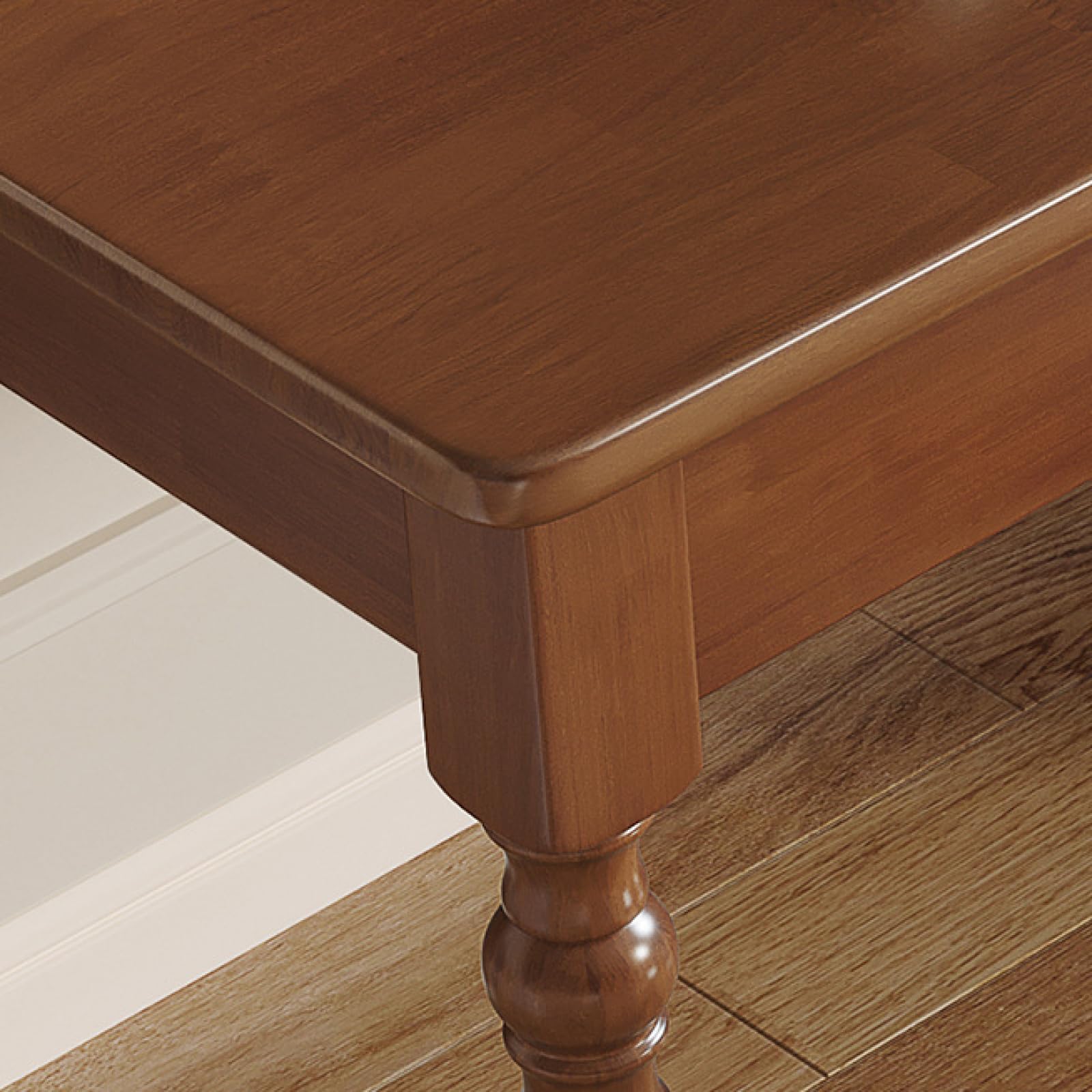 Solid Oak Wood Home Office Desk - 32 Inch Modern Writing Table with 2 Drawers, White Finish | Computer Workstation for Small Spaces & Home Office Furniture