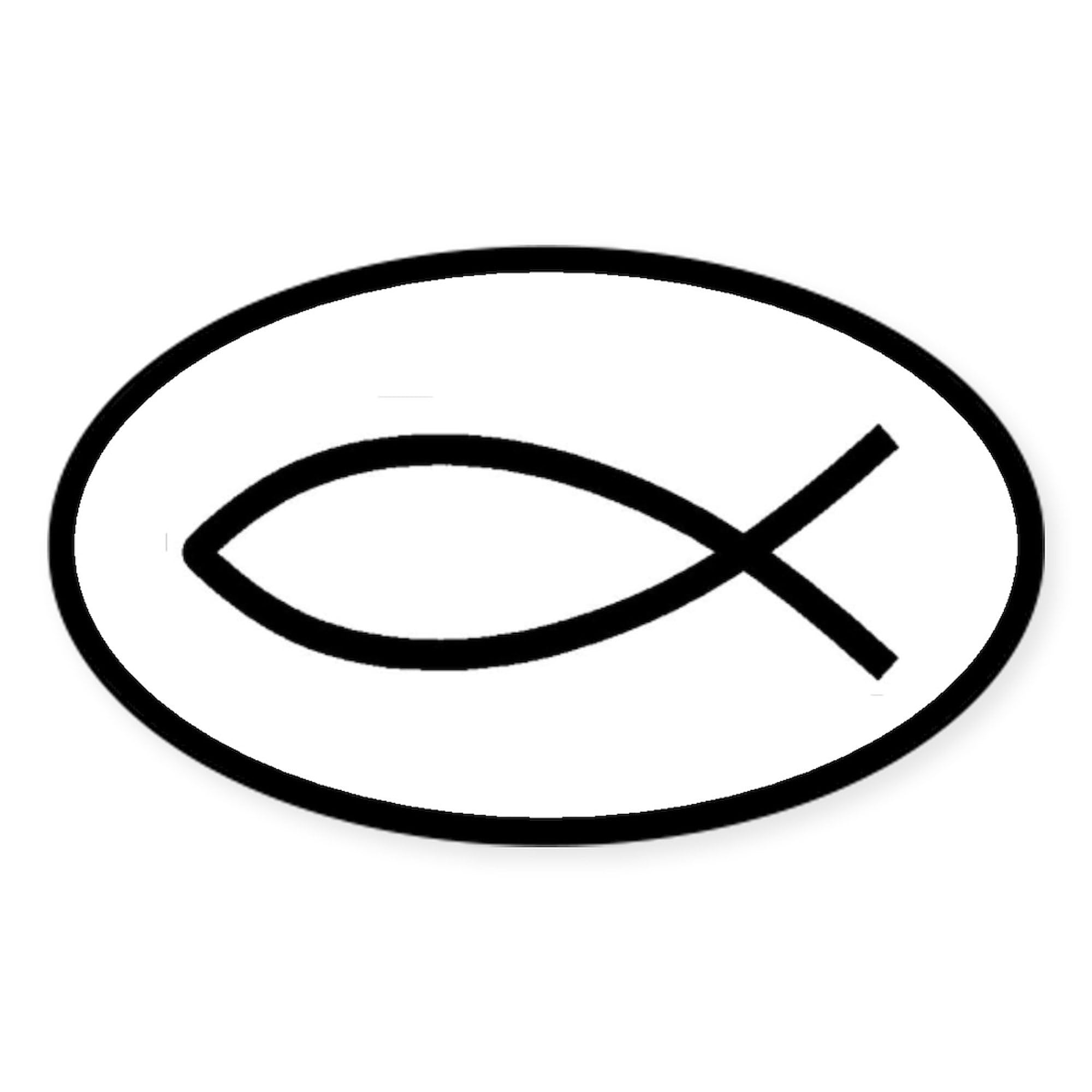 Jesus Fish Ichthus IXOYE Oval Car Bumper Sticker - Waterproof Vinyl Decal for Cars, Laptops, Windows - Christian Faith Symbol for Auto, Bible Study, Church Events
