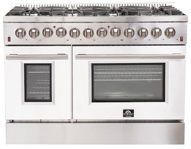 Forno Galiano Professional 48-inch 6.58 cu. ft. Dual Fuel Range - Stainless Steel Gas Stove & Electric Oven (Model FFSGS6156 48) | Perfect for Home Chefs & Commercial Kitchens