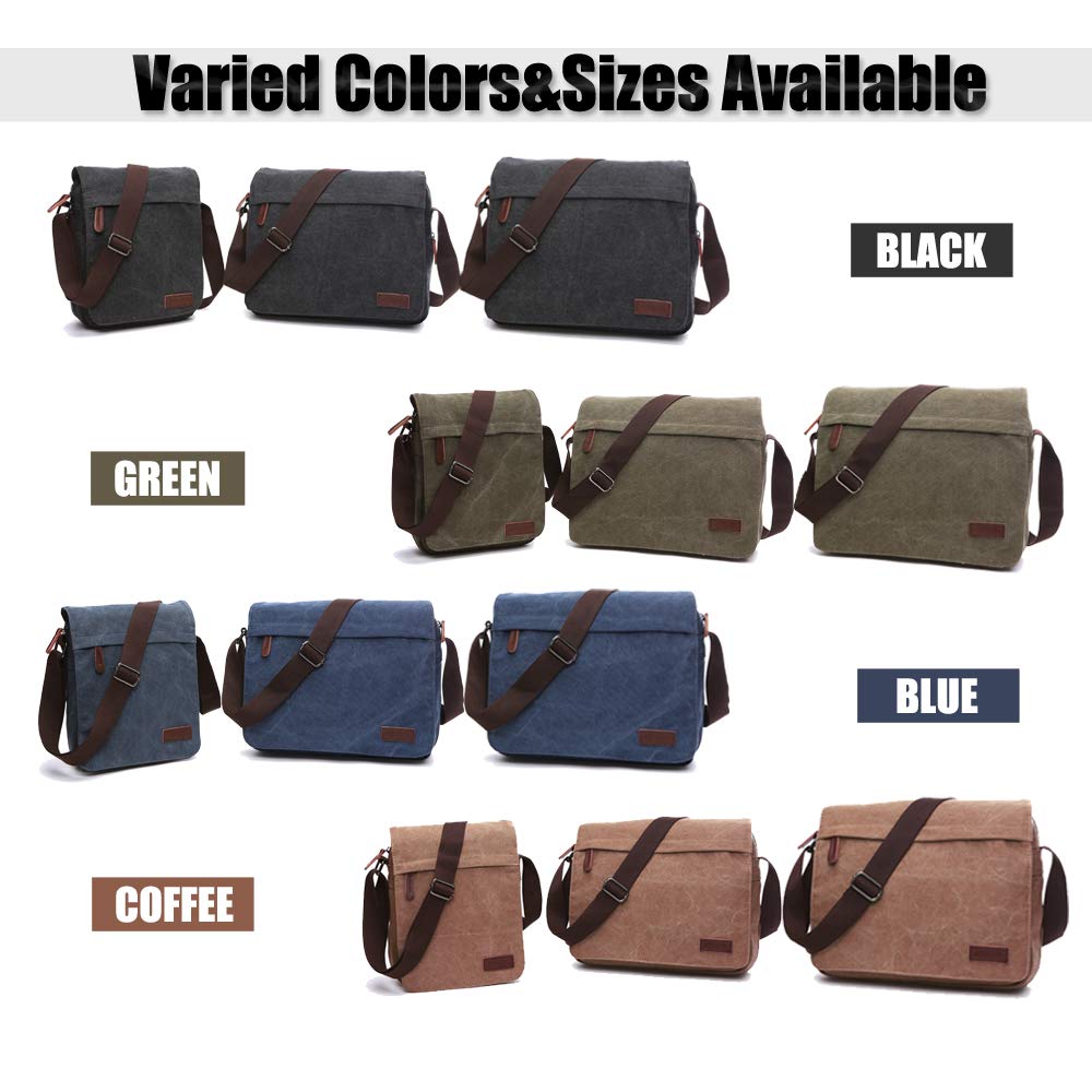 LOSMILE Men's Messenger Bag - Durable Canvas Shoulder Bag for Work & School - Fits 13.3