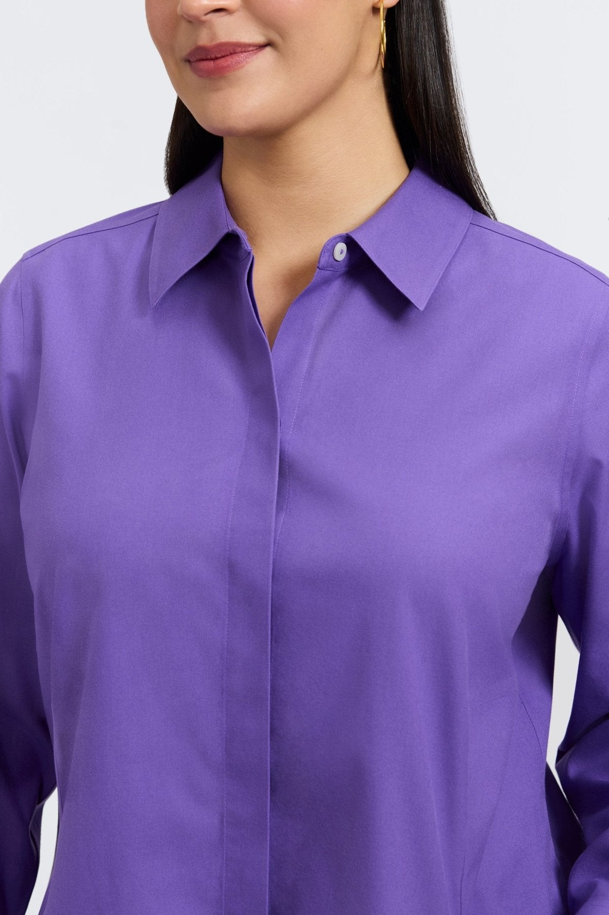 Cici Plus Wrinkle-Free Pinpoint Long Sleeve Tunic Shirt for Women - Perfect for Office Wear & Casual Outfits