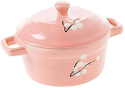 NC Clay Cooking Pot - Terracotta Casserole with Lid, Ceramic Stew Pot for Kitchen, Waterproof & Steam Resistant (Pink) | Perfect for Slow Cooking, Braising & Serving Dishes at Home