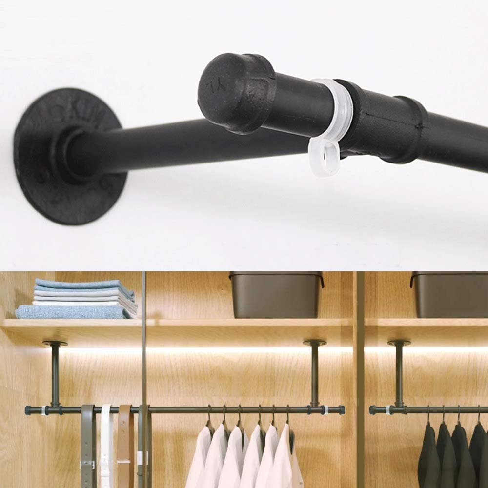 Punch-Free Clothes Rods - Adjustable Wall-Mounted Hanging Rack for Indoor Bathroom & Closet Organization | Space-Saving Detachable Clothes Hanger for Towels, Robes & Coats