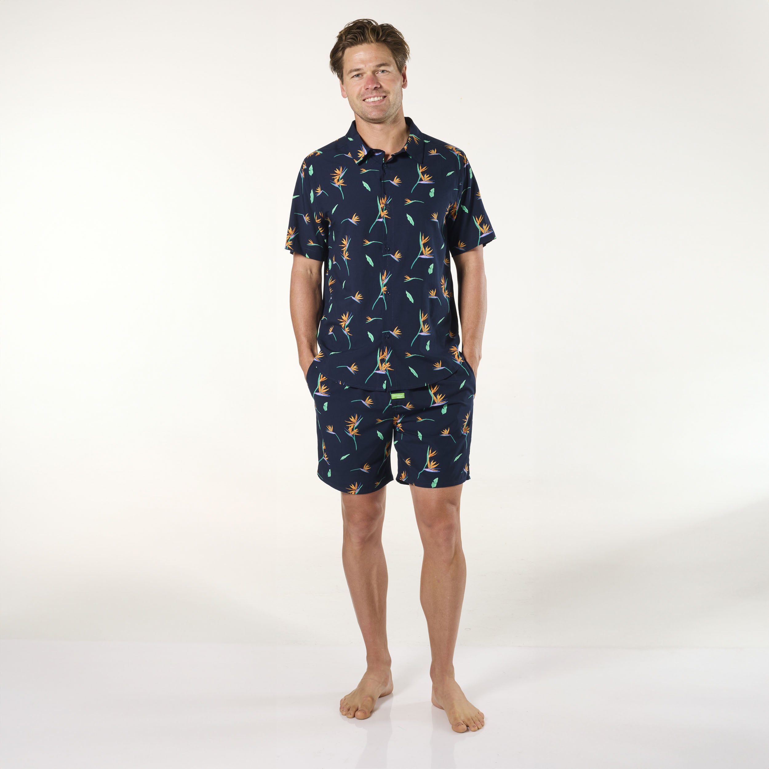 Men's Bamboo Pajama Set - Soft & Breathable Sleepwear for Comfortable Nights | Navy Blue Loungewear for Relaxing at Home
