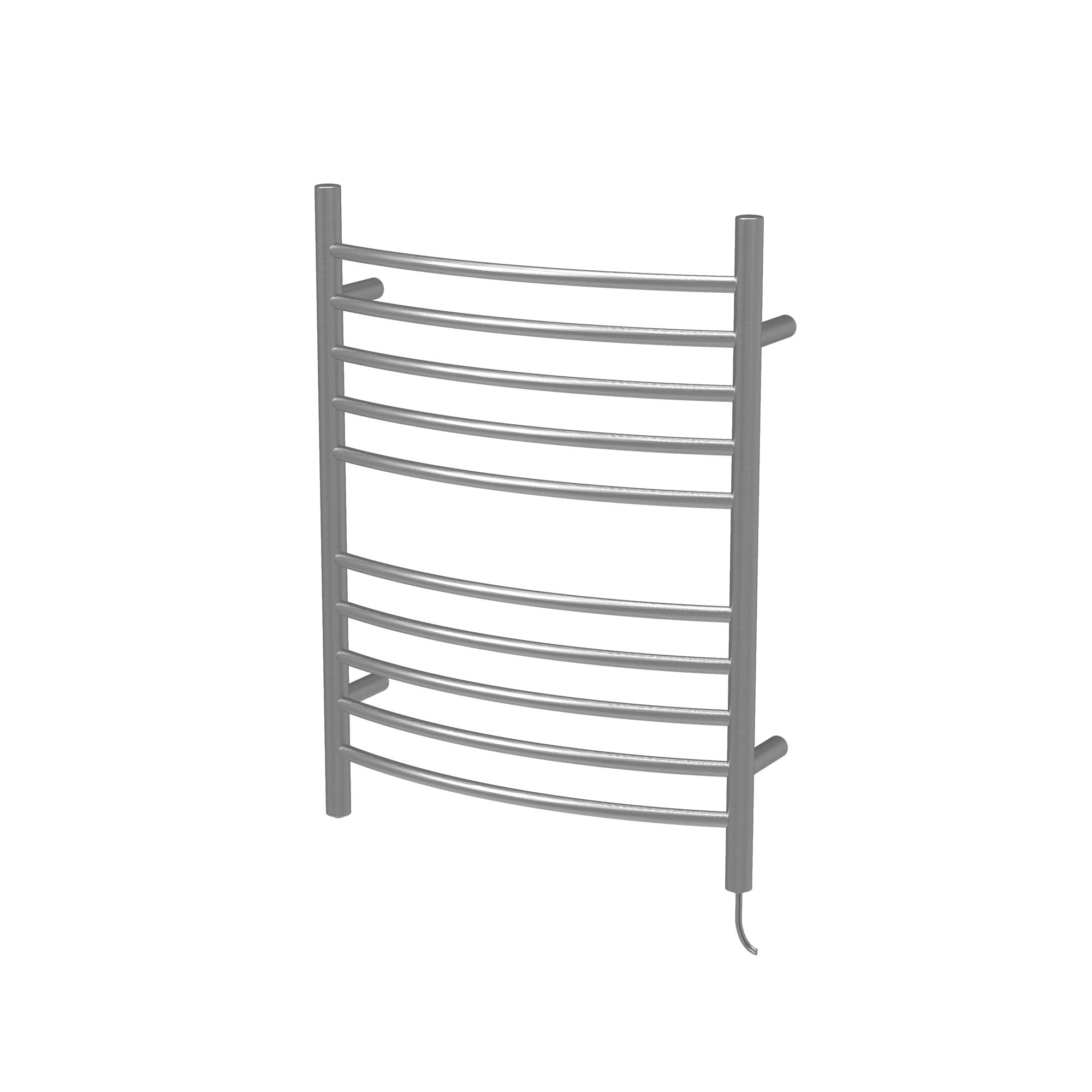 Amba Radiant Curved RWP-CB 10-Bar Plug-in Towel Warmer in Brushed Nickel - Premium Bathroom Heater for Spa, Luxury Hotels & Cozy Home Use